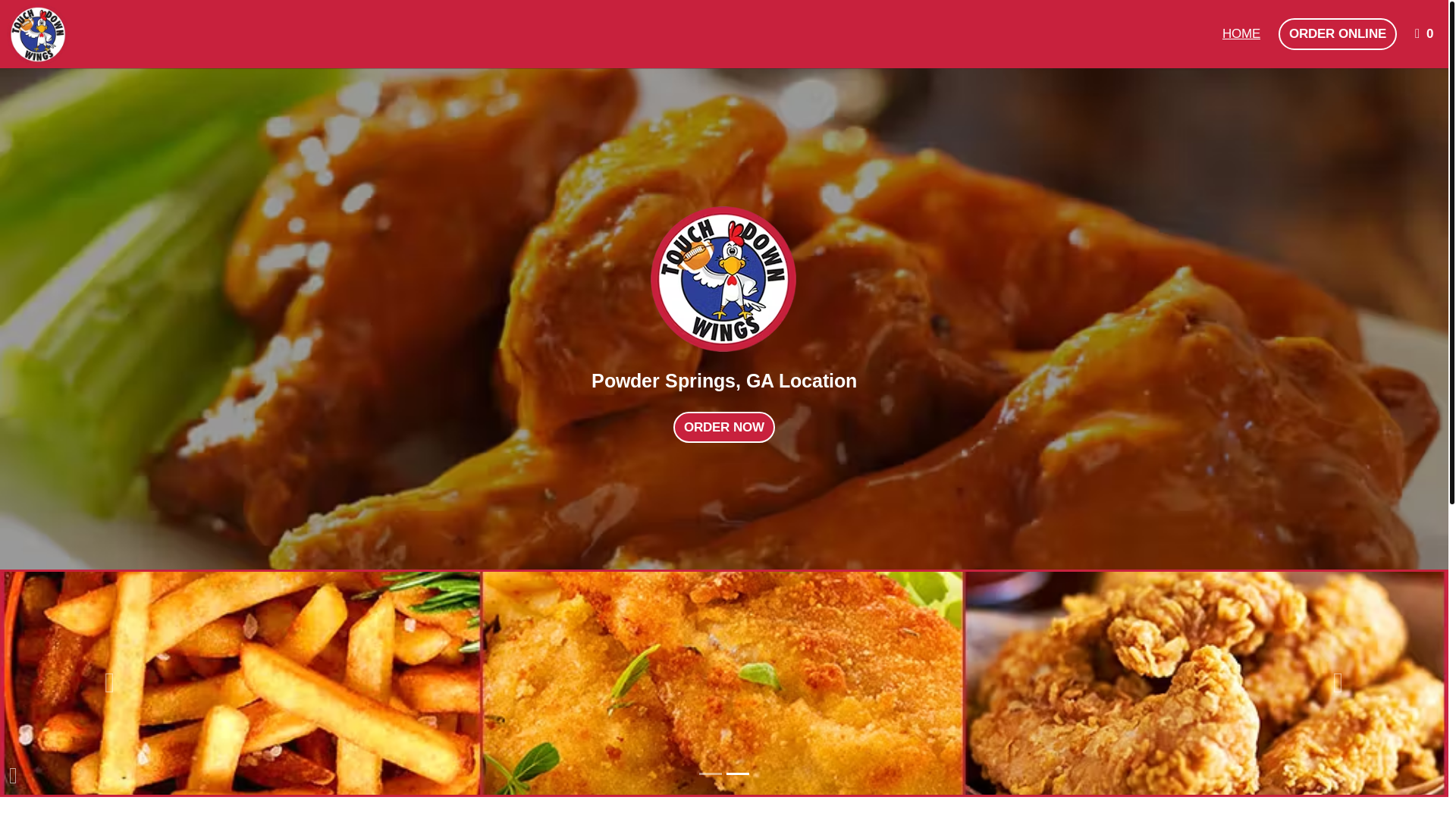 website screenshot of https://touchdownwingsmacon.com/