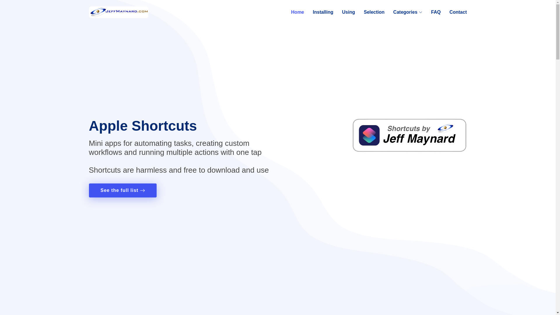 website screenshot of https://www.appleshortcuts.co.uk/