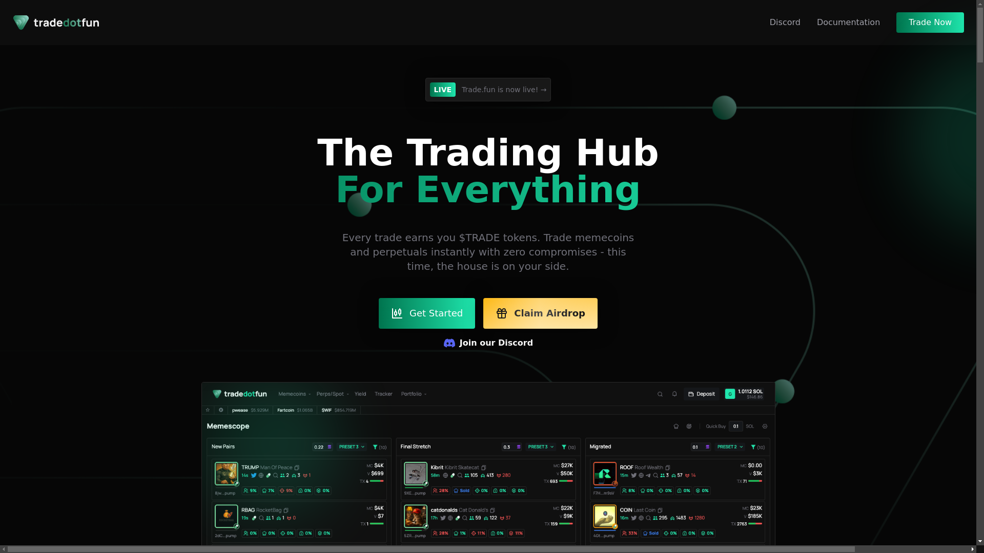 website screenshot of https://trade-test.pages.dev/