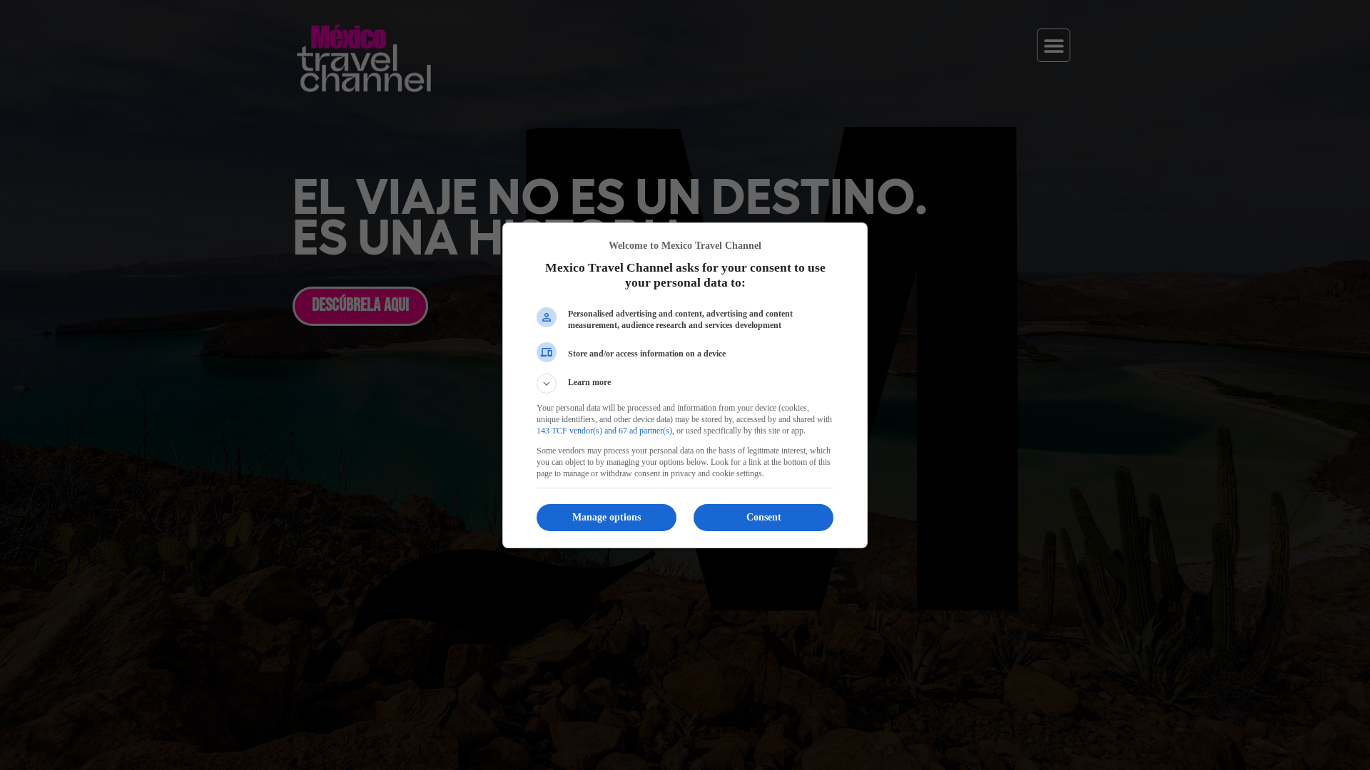 website screenshot of https://mexicotravelchannel.com.mx/