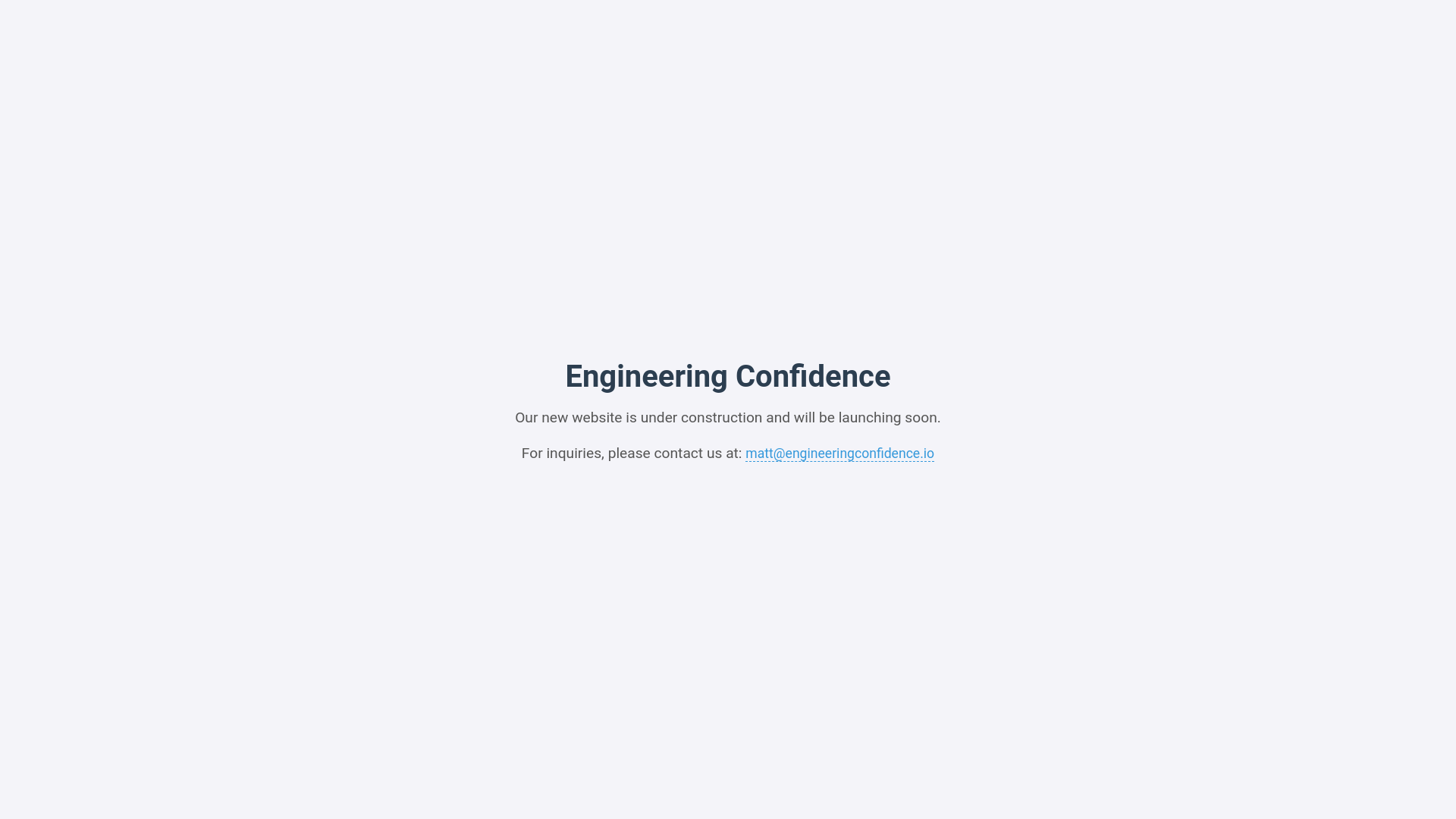 website screenshot of https://engineeringconfidence.one/
