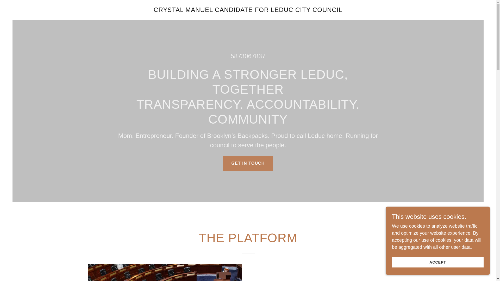 website screenshot of https://crystalmanuel.ca/