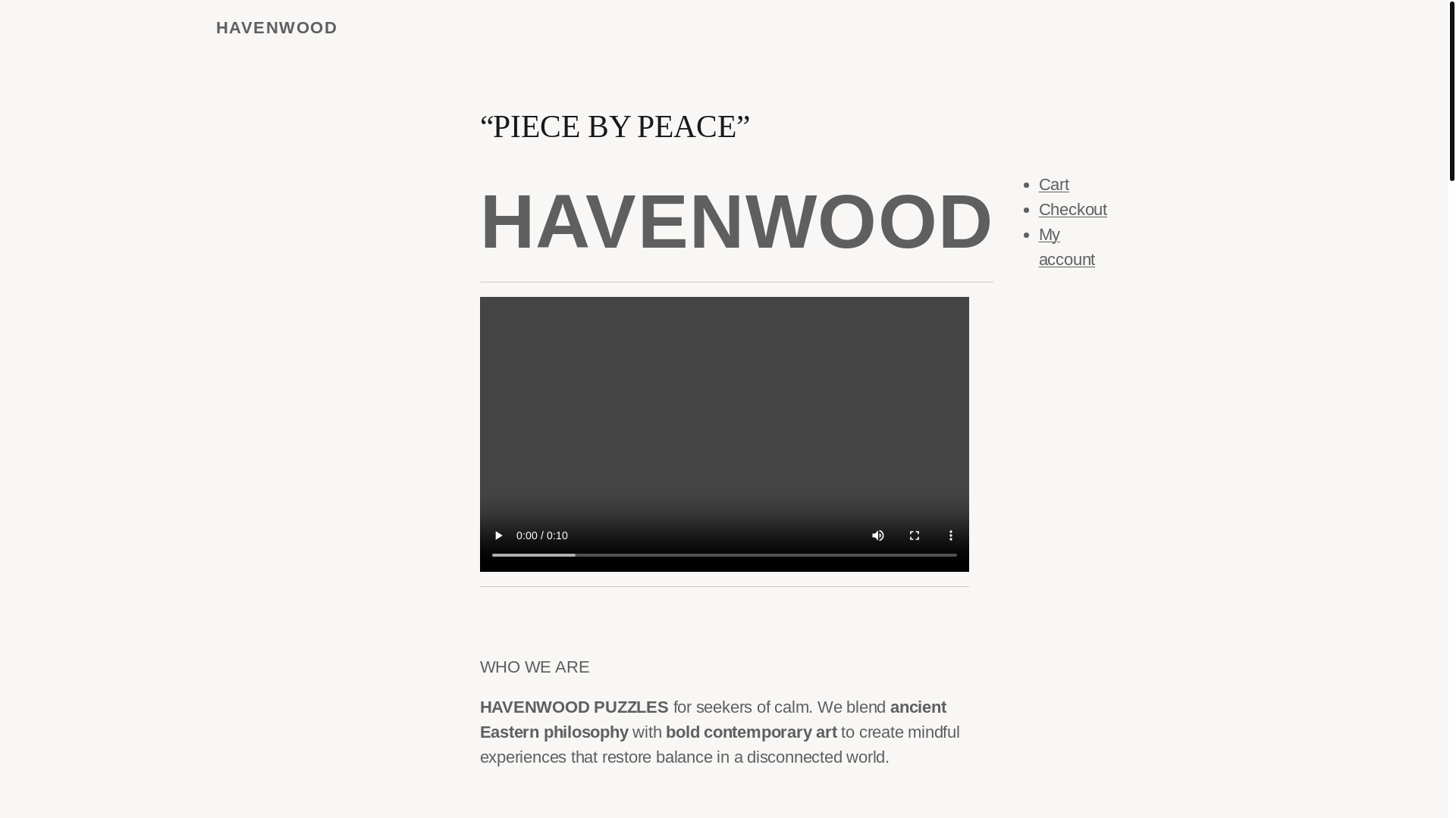 website screenshot of https://havenwoodpuzzles.com/