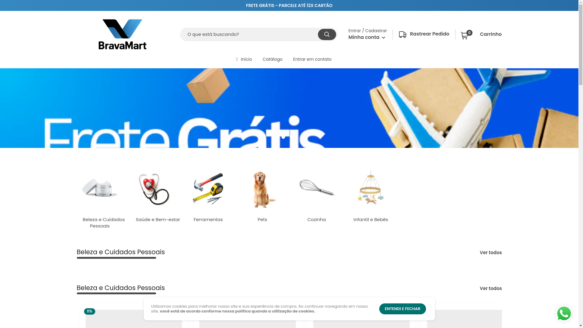 website screenshot of https://bravamart.com.br/