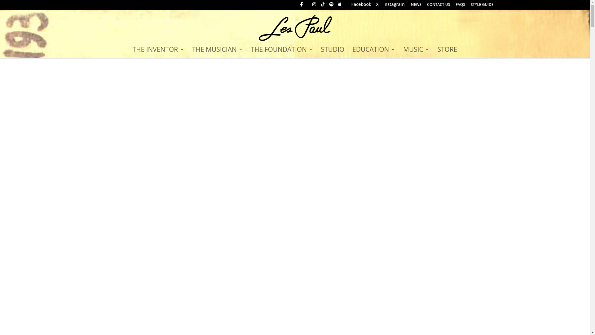 website screenshot of http://www.les-paul.com/