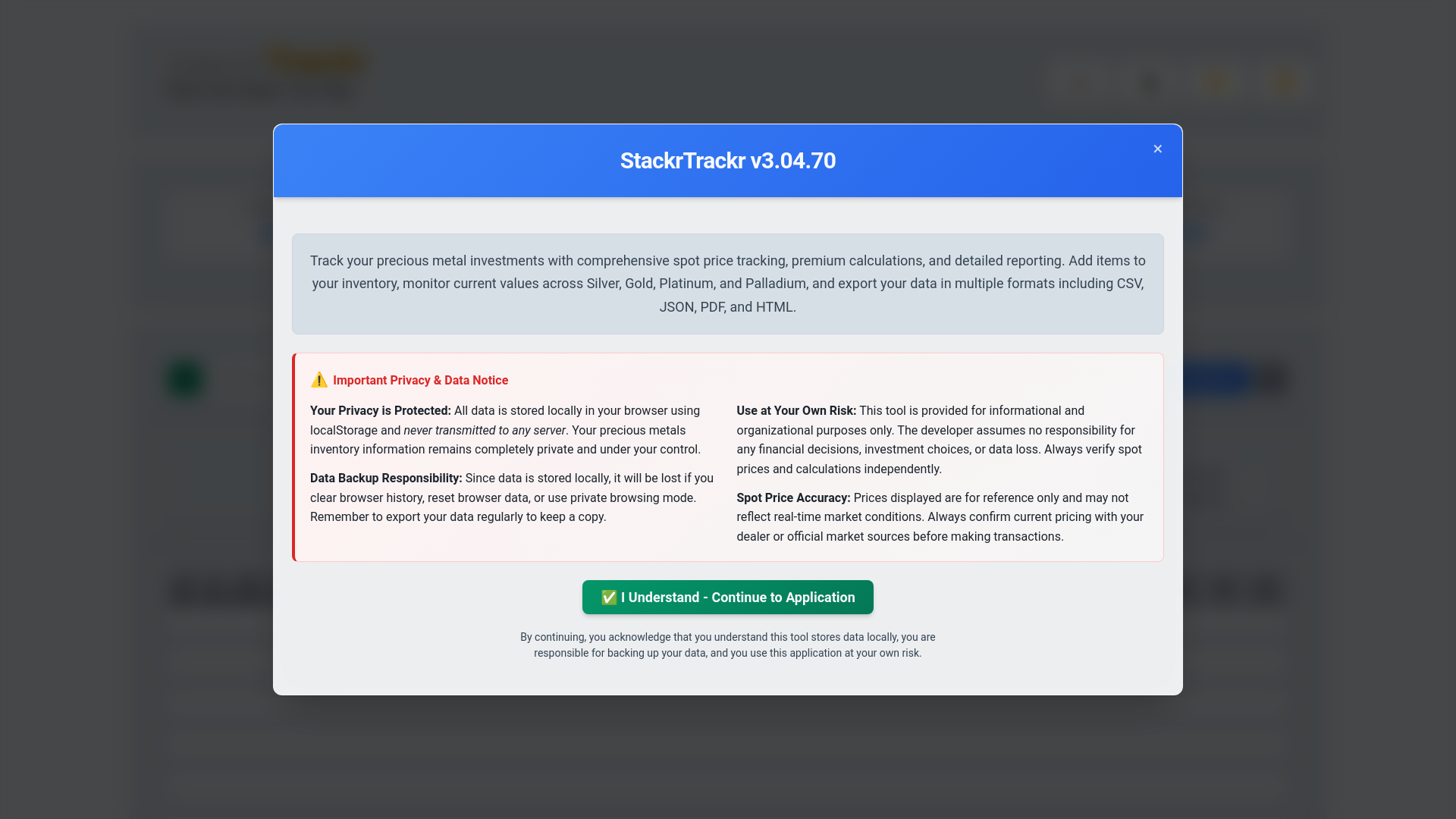 website screenshot of https://stacktrackr.pages.dev/