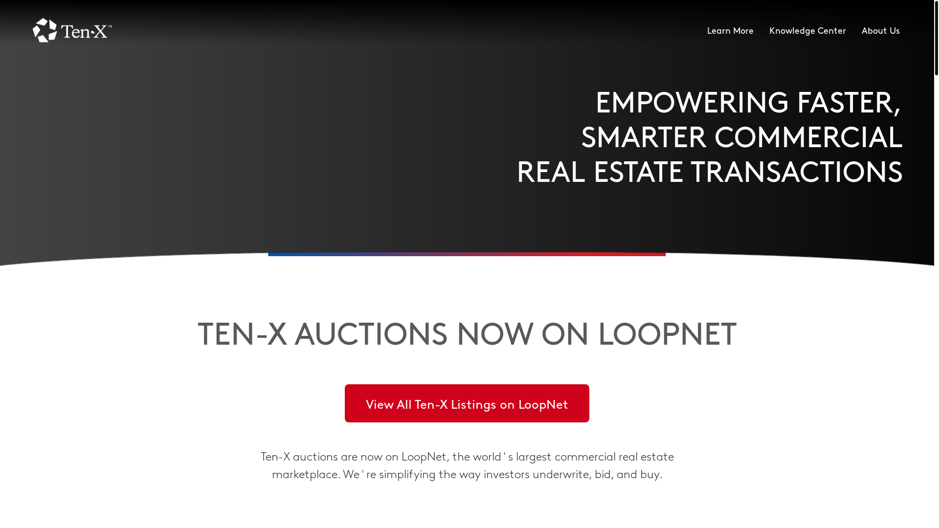 website screenshot of https://ten-x.com/