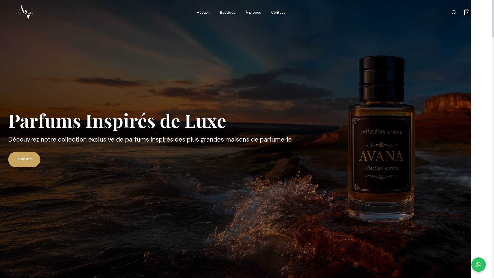 website screenshot of https://avanaparfum.ma/