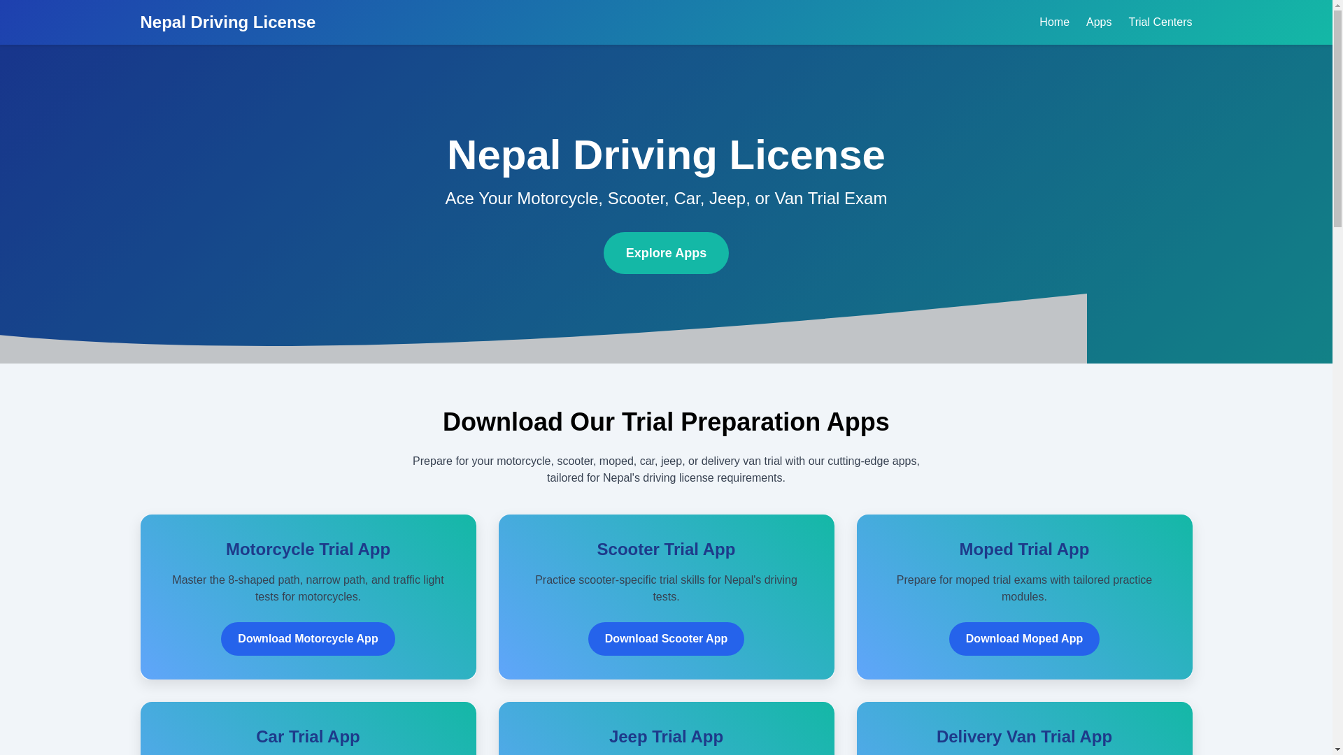 website screenshot of https://nepaldrivinglicense.site/