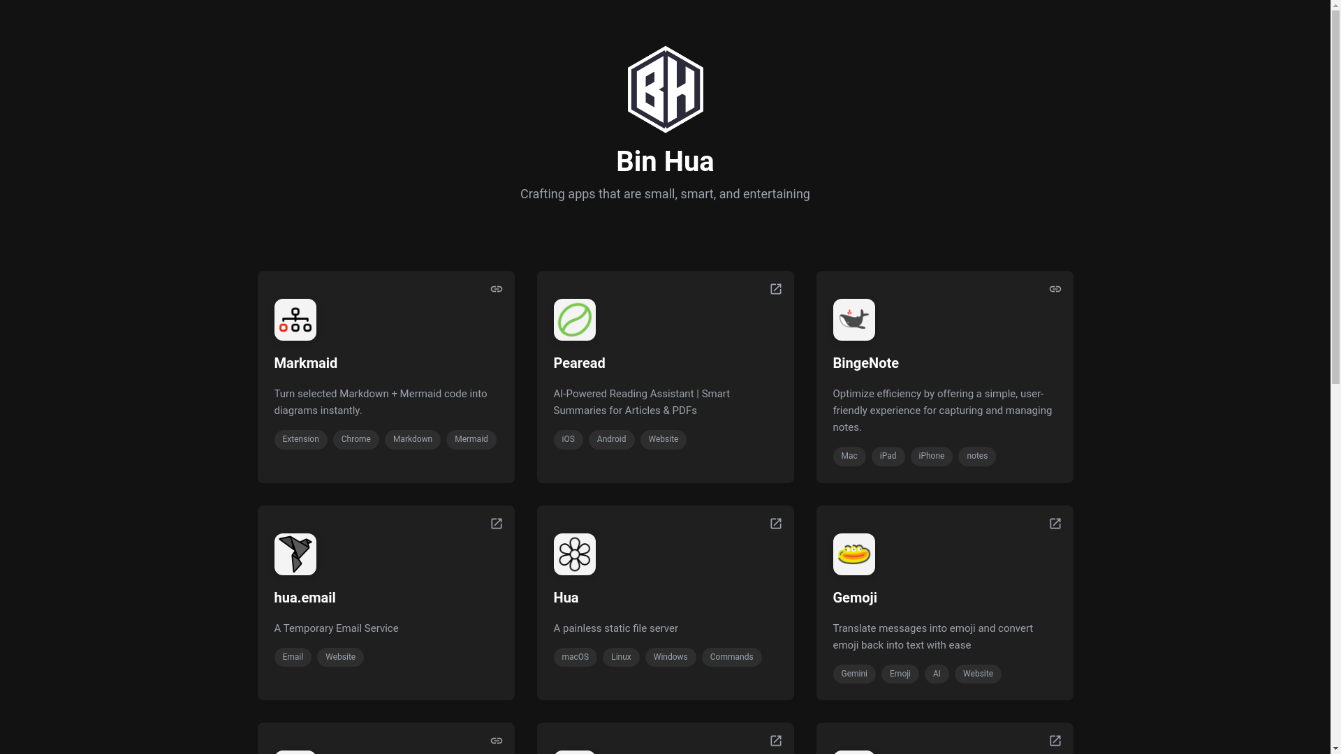 website screenshot of https://binhuaorg.pages.dev/