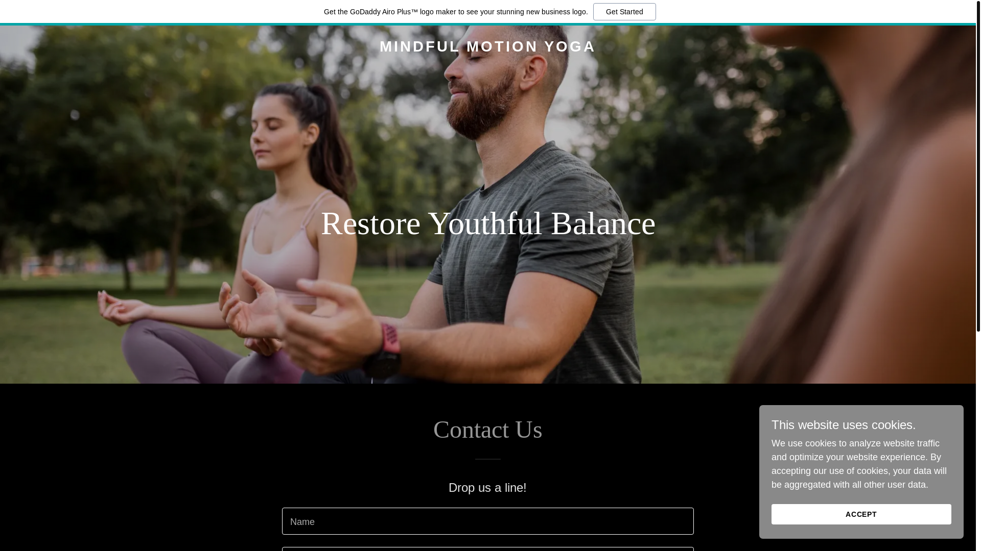 website screenshot of https://mindfulmotion-yoga.ca/