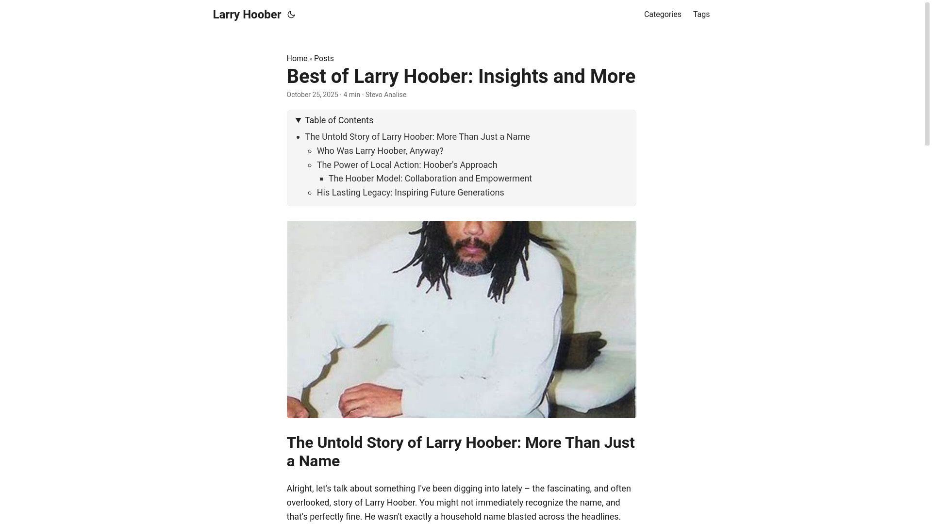 website screenshot of https://larry-hoober.pages.dev/