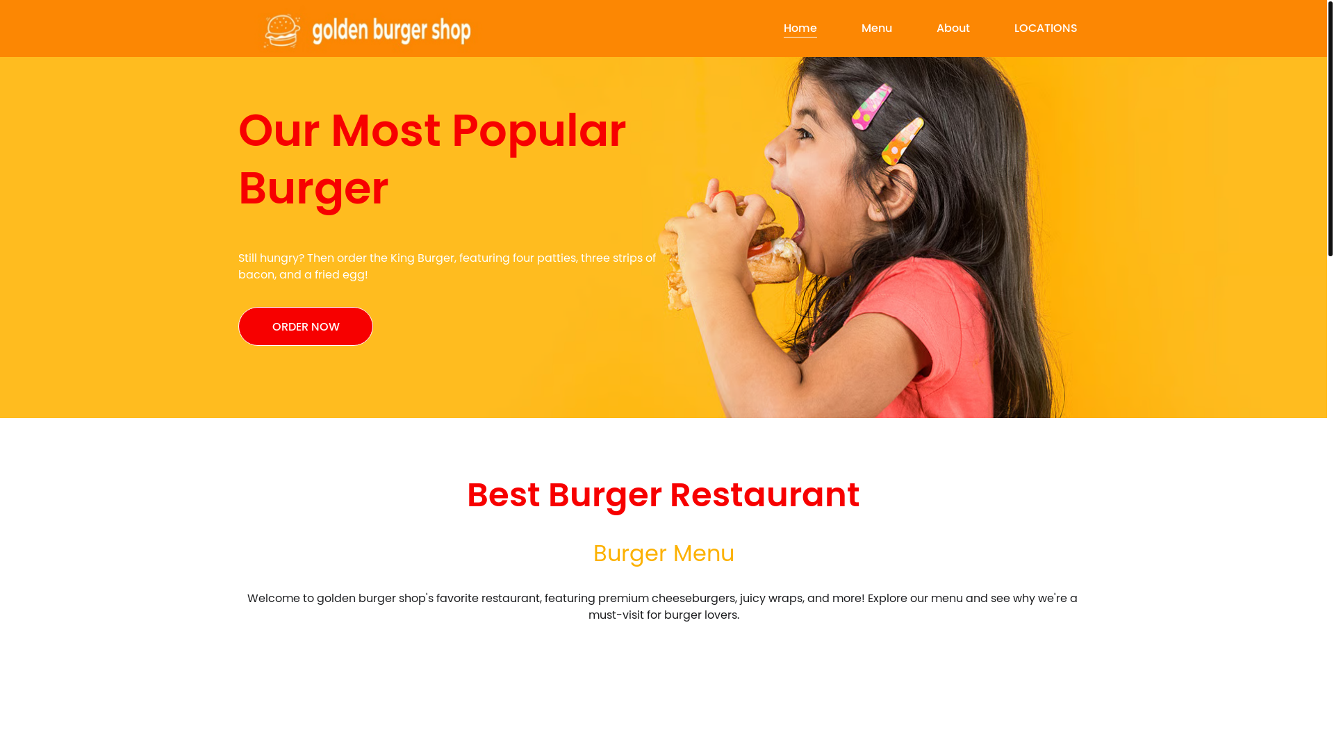 website screenshot of https://goldenburger.store/