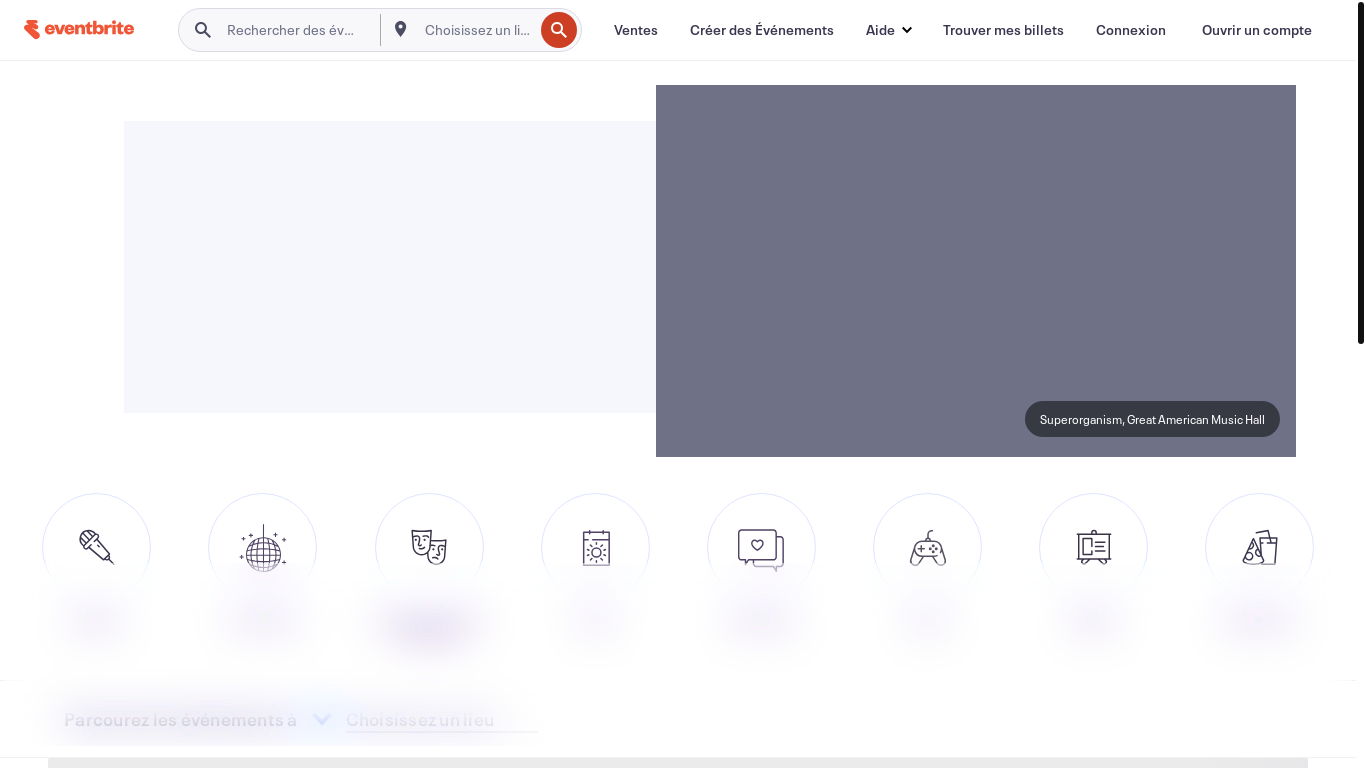 website screenshot of https://www.eventbrite.fr/