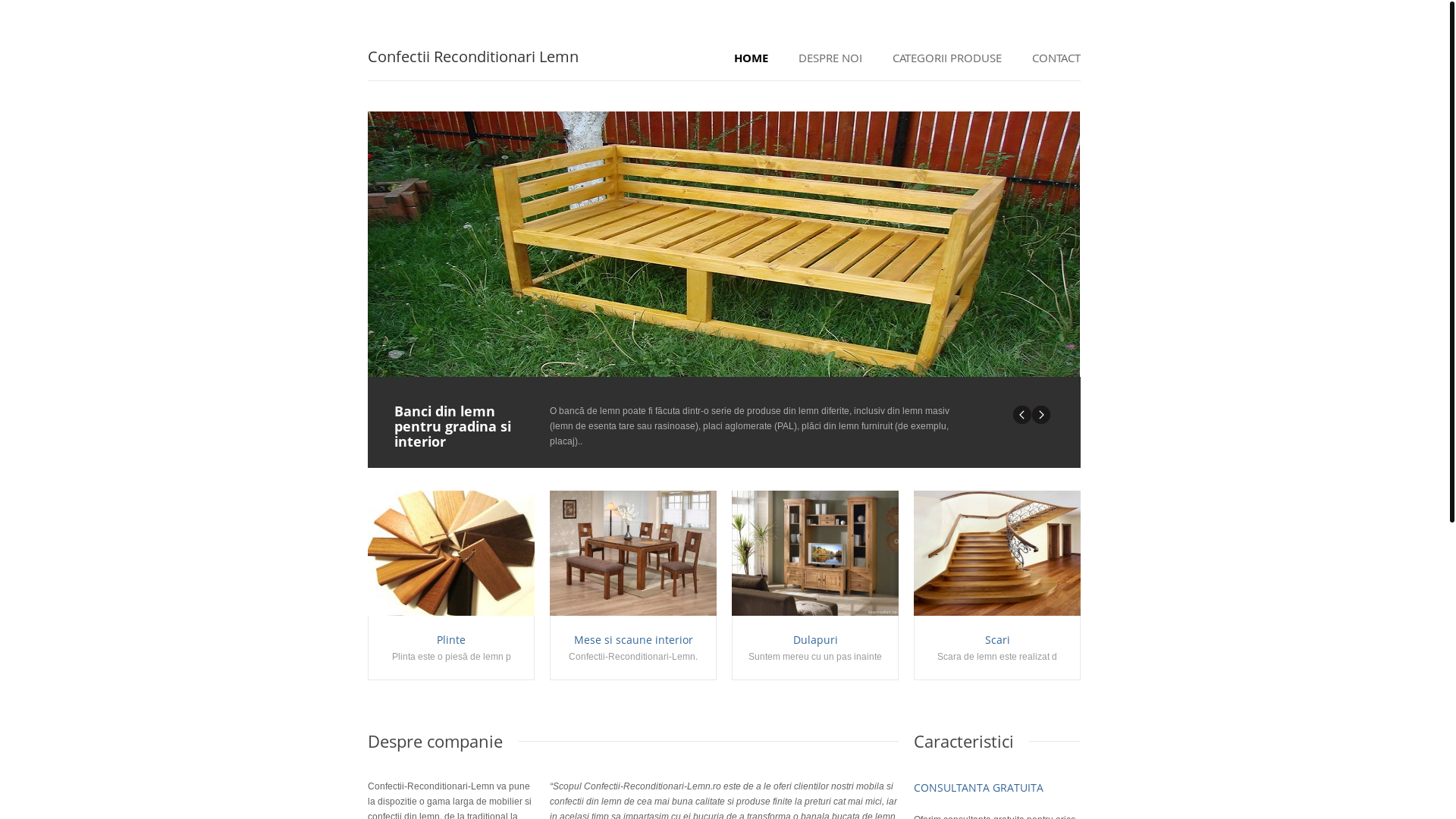 website screenshot of https://confectii-reconditionari-lemn.ro/