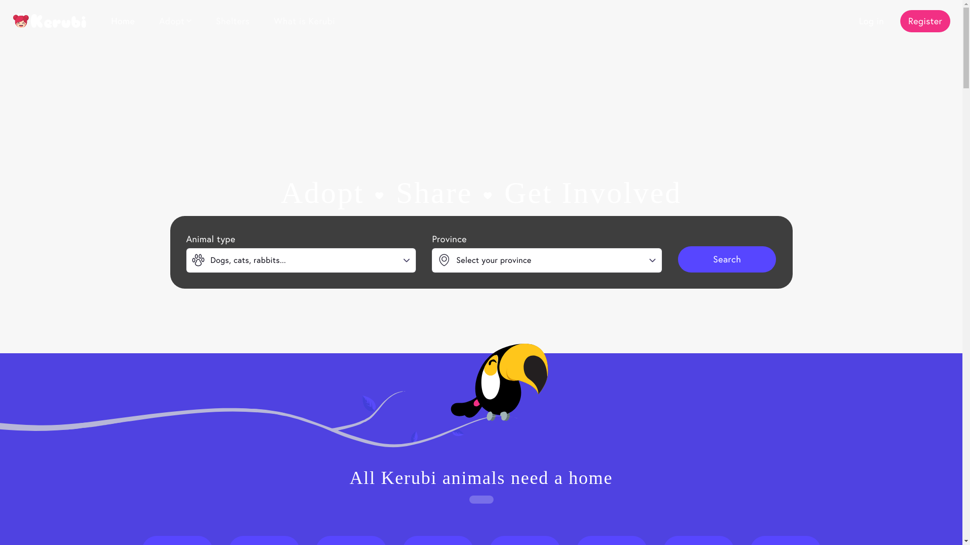 website screenshot of https://kerubi-staging.pages.dev/