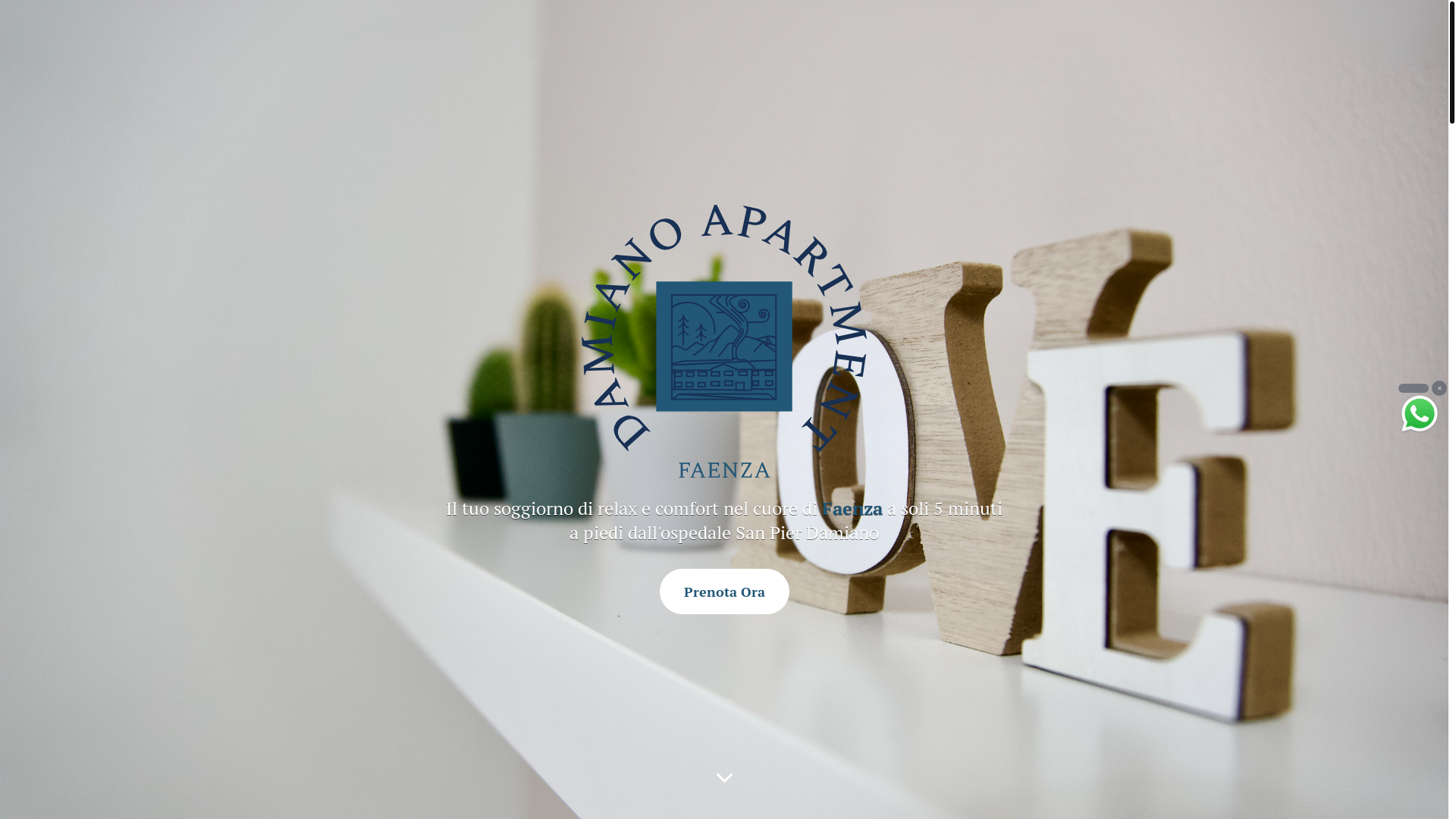 website screenshot of https://damianoapartment.it/