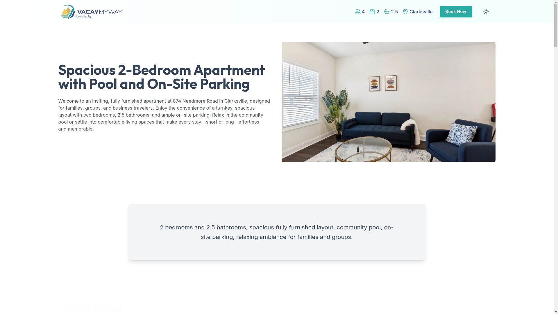 website screenshot of https://clarksvillewide.house/