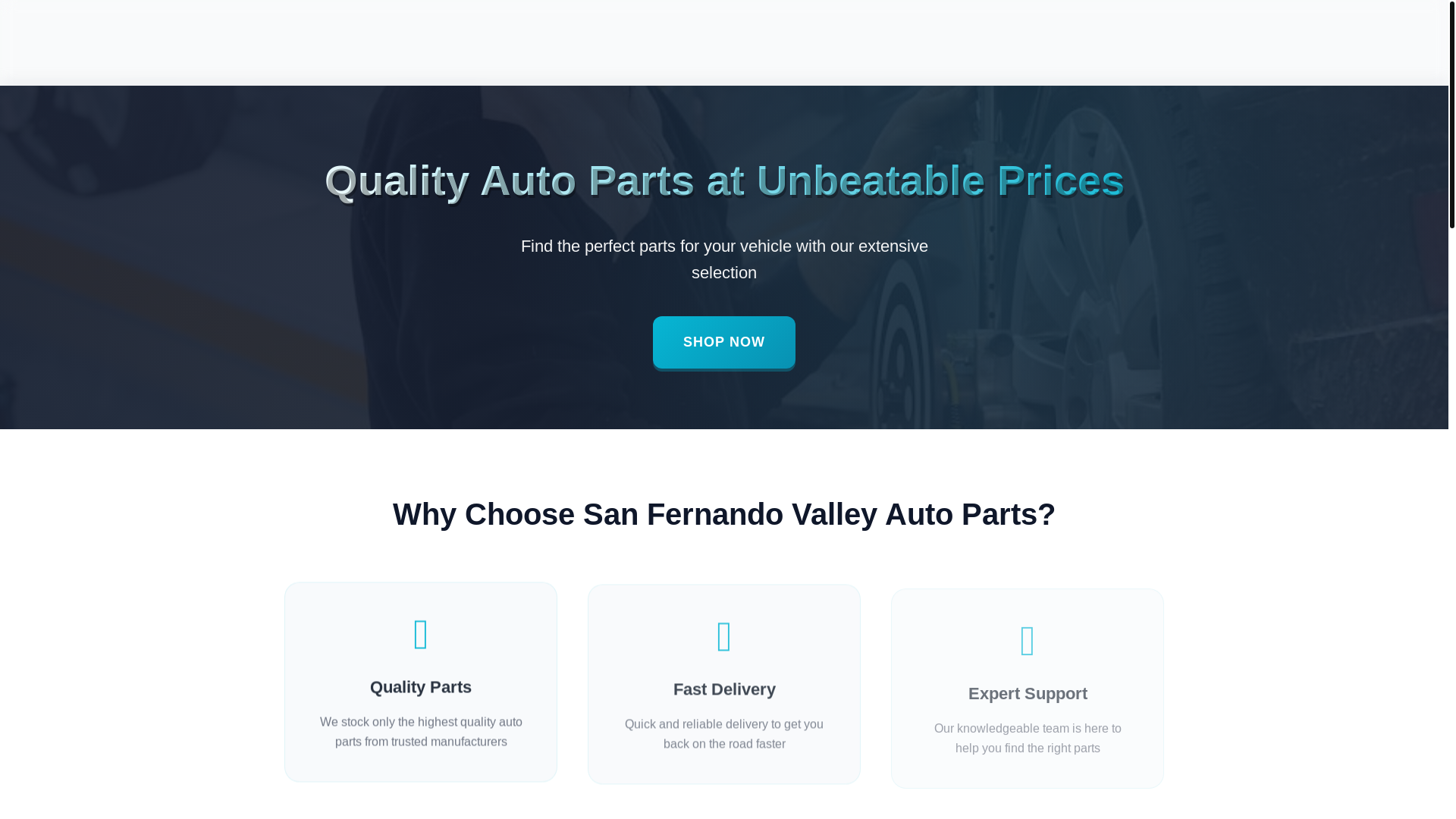 website screenshot of https://sfv-autoparts.com/