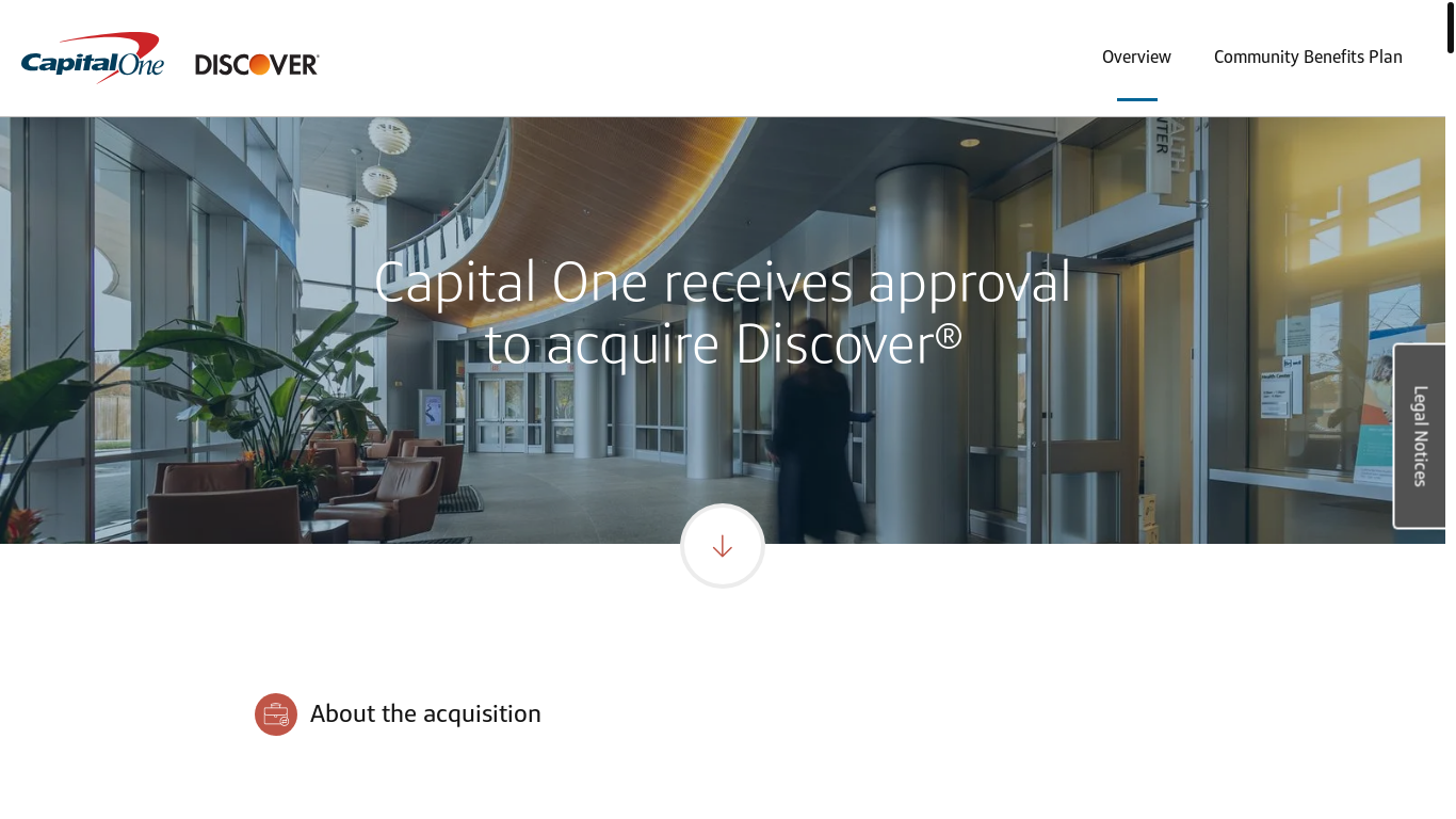 website screenshot of https://www.capitalonediscover.com/
