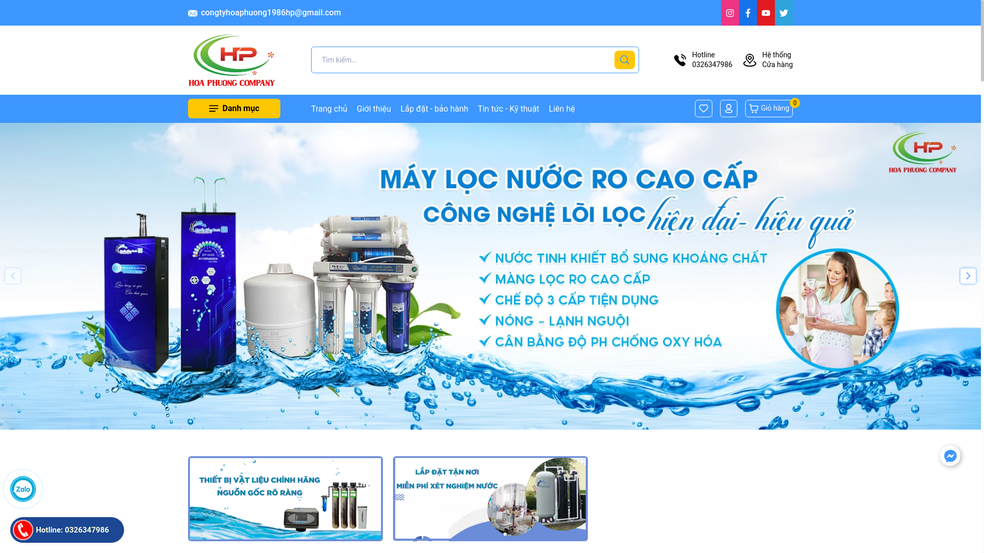 website screenshot of https://locnuochoaphuong.vn/