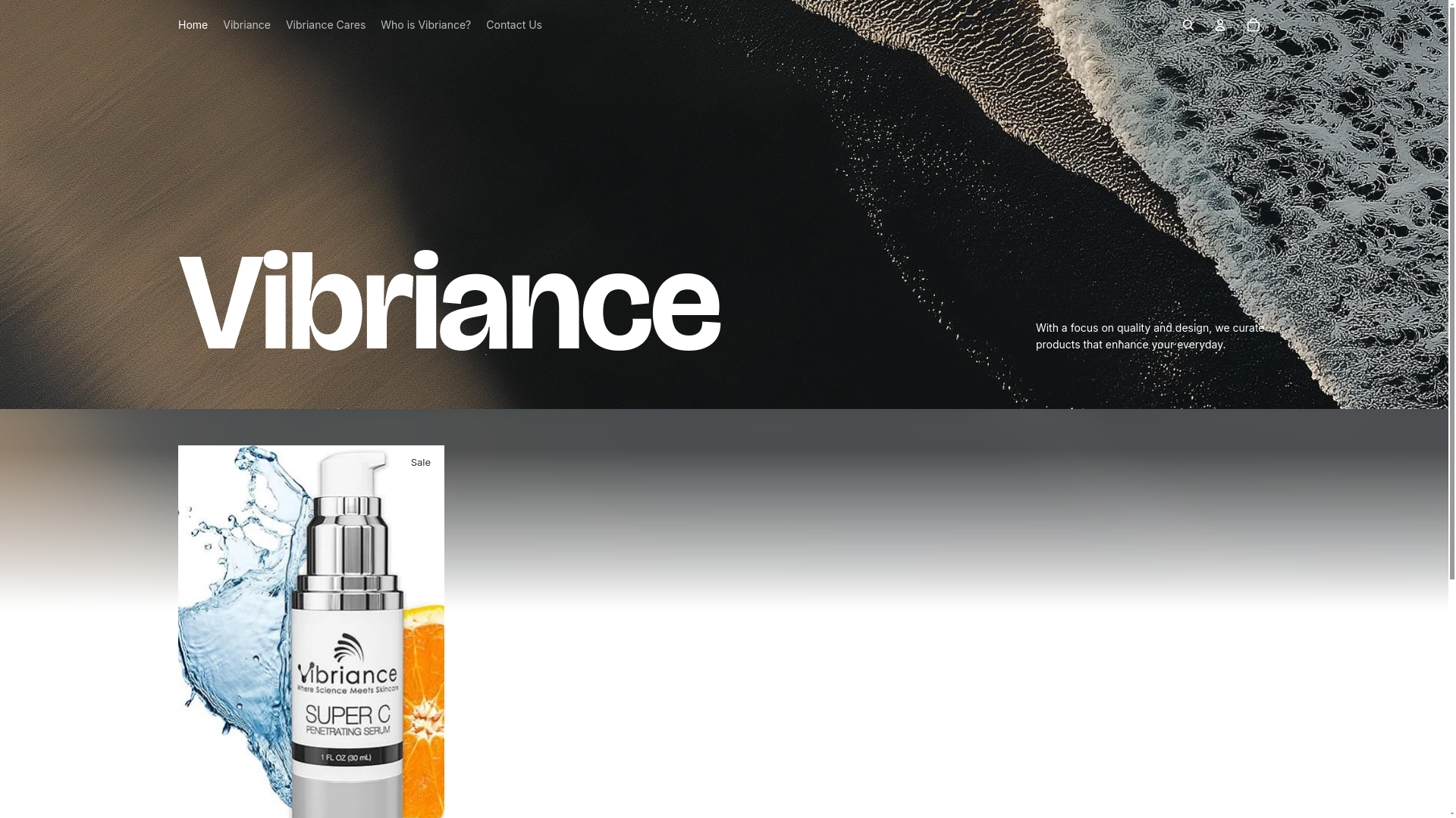 website screenshot of https://vibriancea.com/