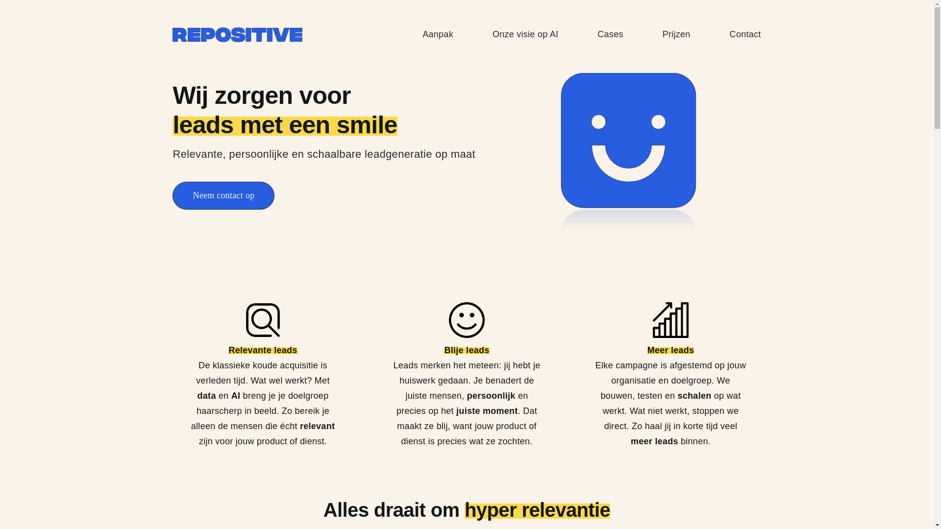 website screenshot of https://getrepositive.nl/