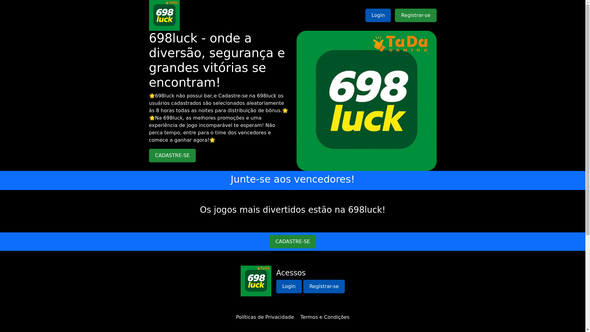 website screenshot of https://698luck8g.com/