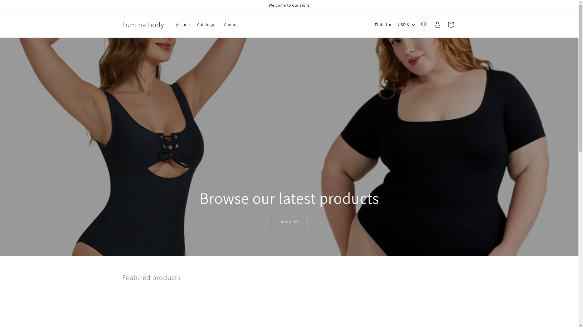 website screenshot of https://luminabody.store/