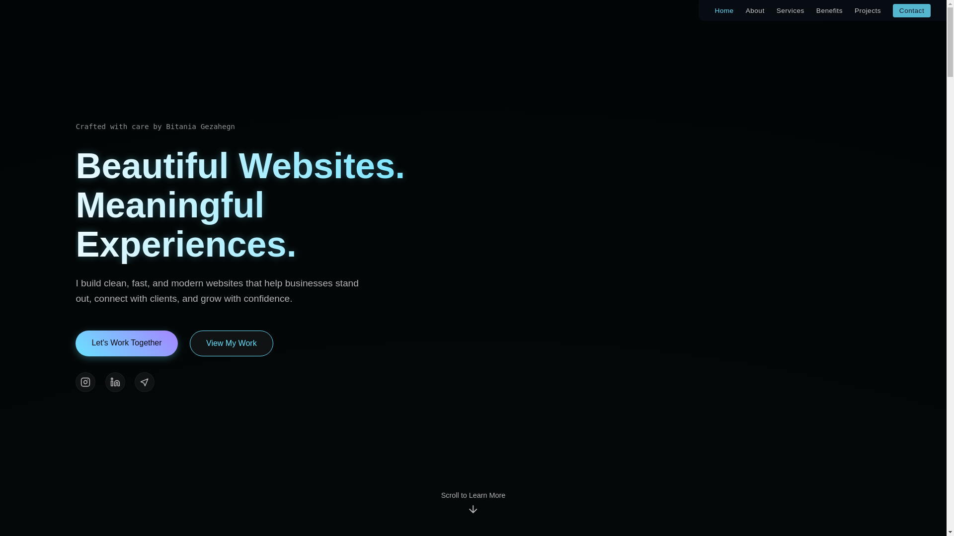 website screenshot of https://bitanias-portfolio.pages.dev/