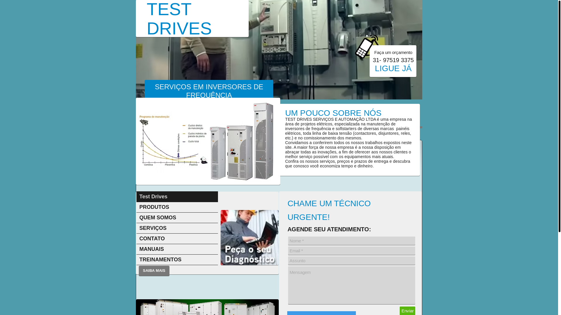 website screenshot of https://testsdrivesmg.com/