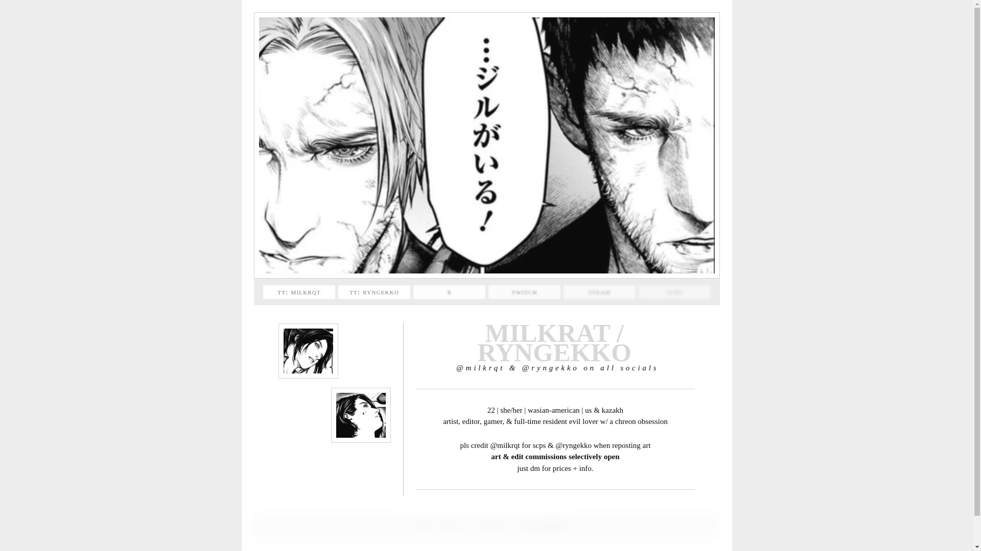 website screenshot of https://milkgekko.carrd.co/
