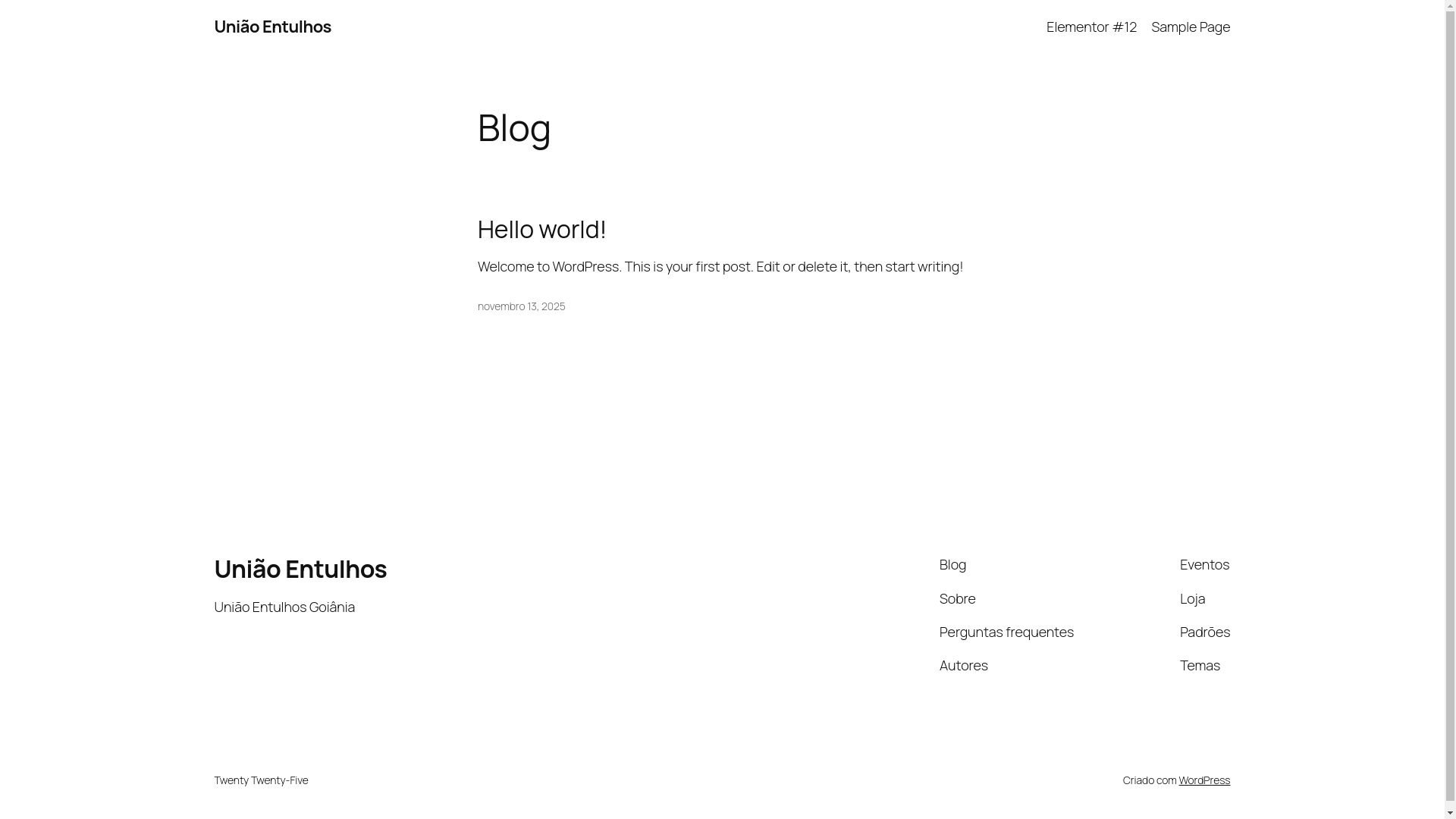 website screenshot of https://uniaoentulhosgo.com.br/