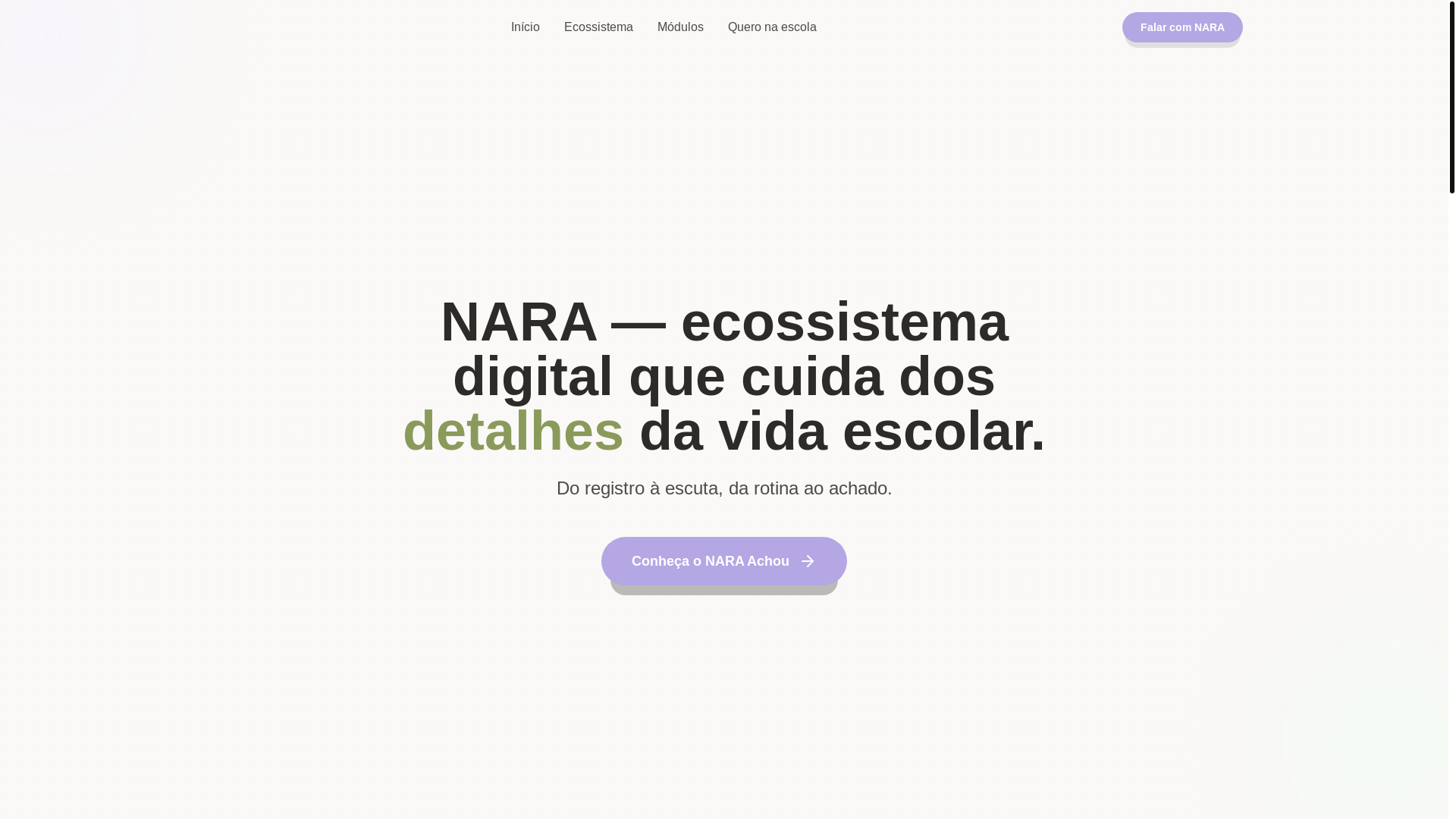 website screenshot of https://naraeducacional.com.br/
