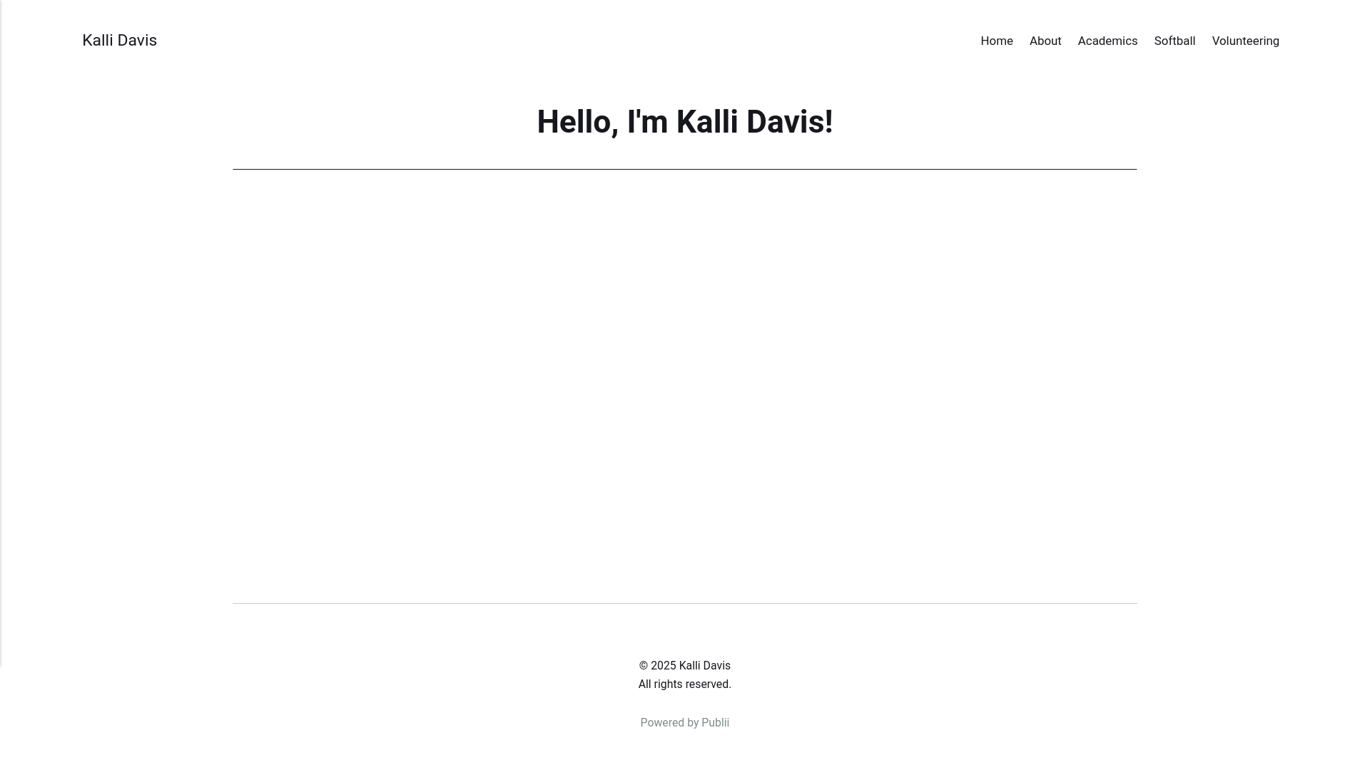 website screenshot of https://kalli-davis-site.pages.dev/