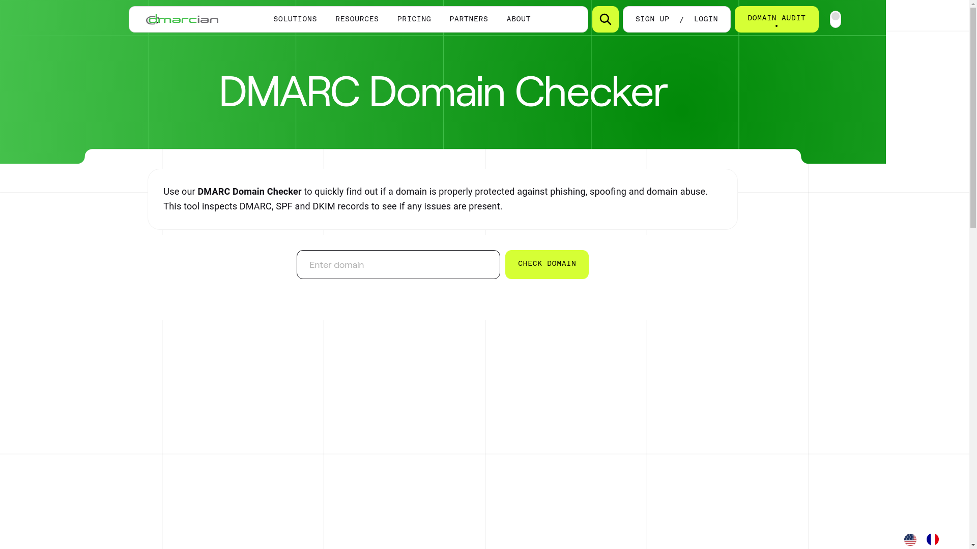 website screenshot of https://dmarcian.com/domain