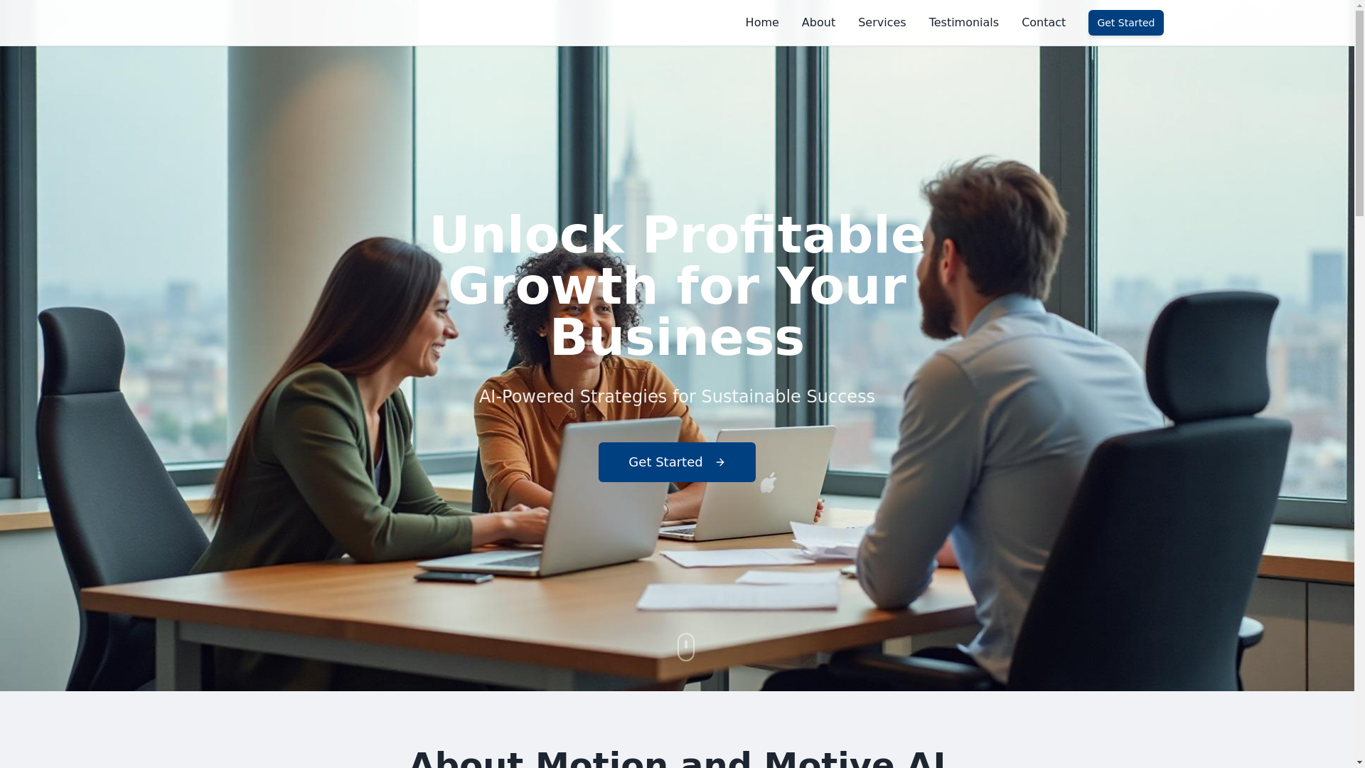 website screenshot of https://motionandmotive.com/