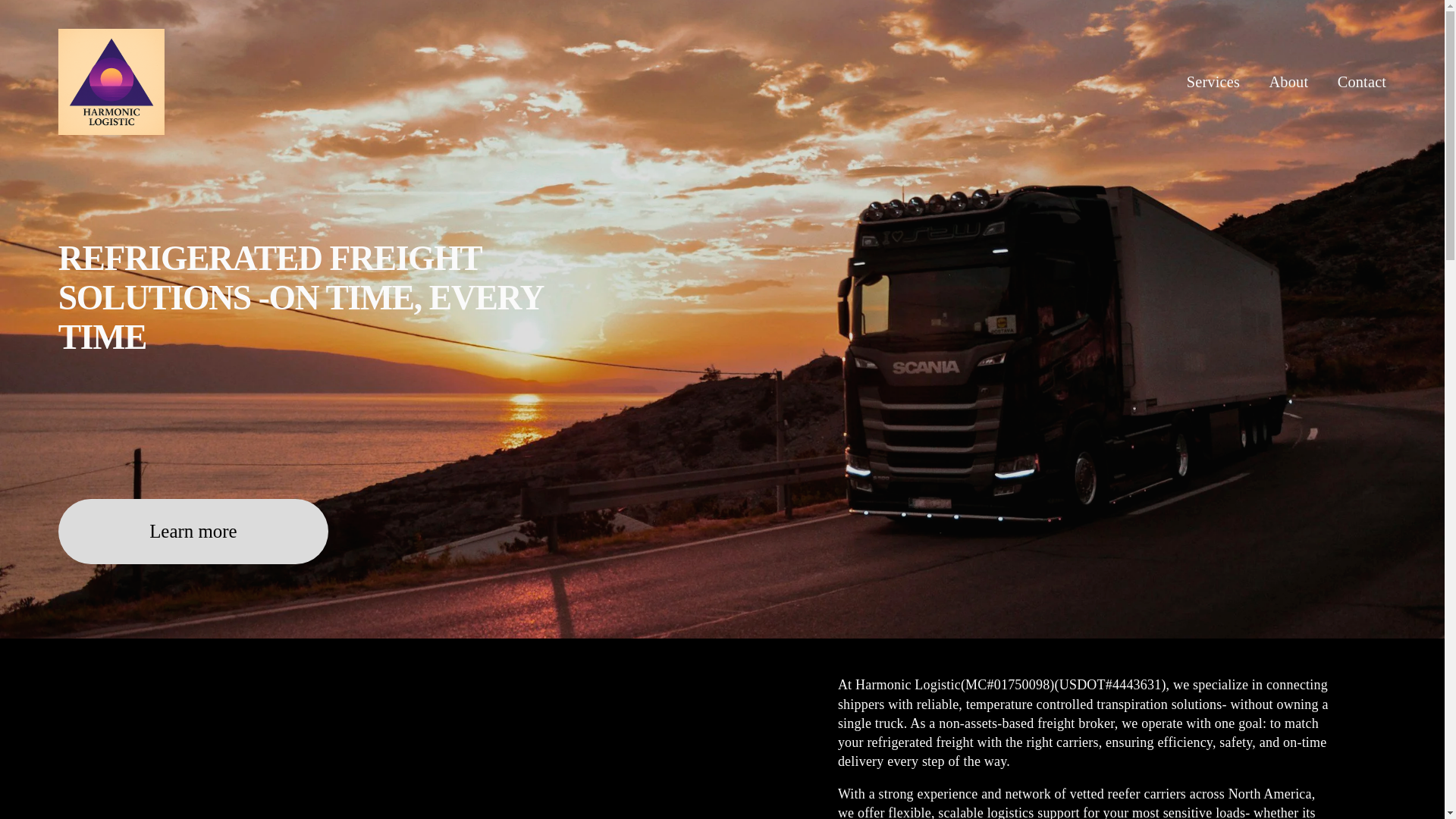 website screenshot of https://harmoniclogistics.com/