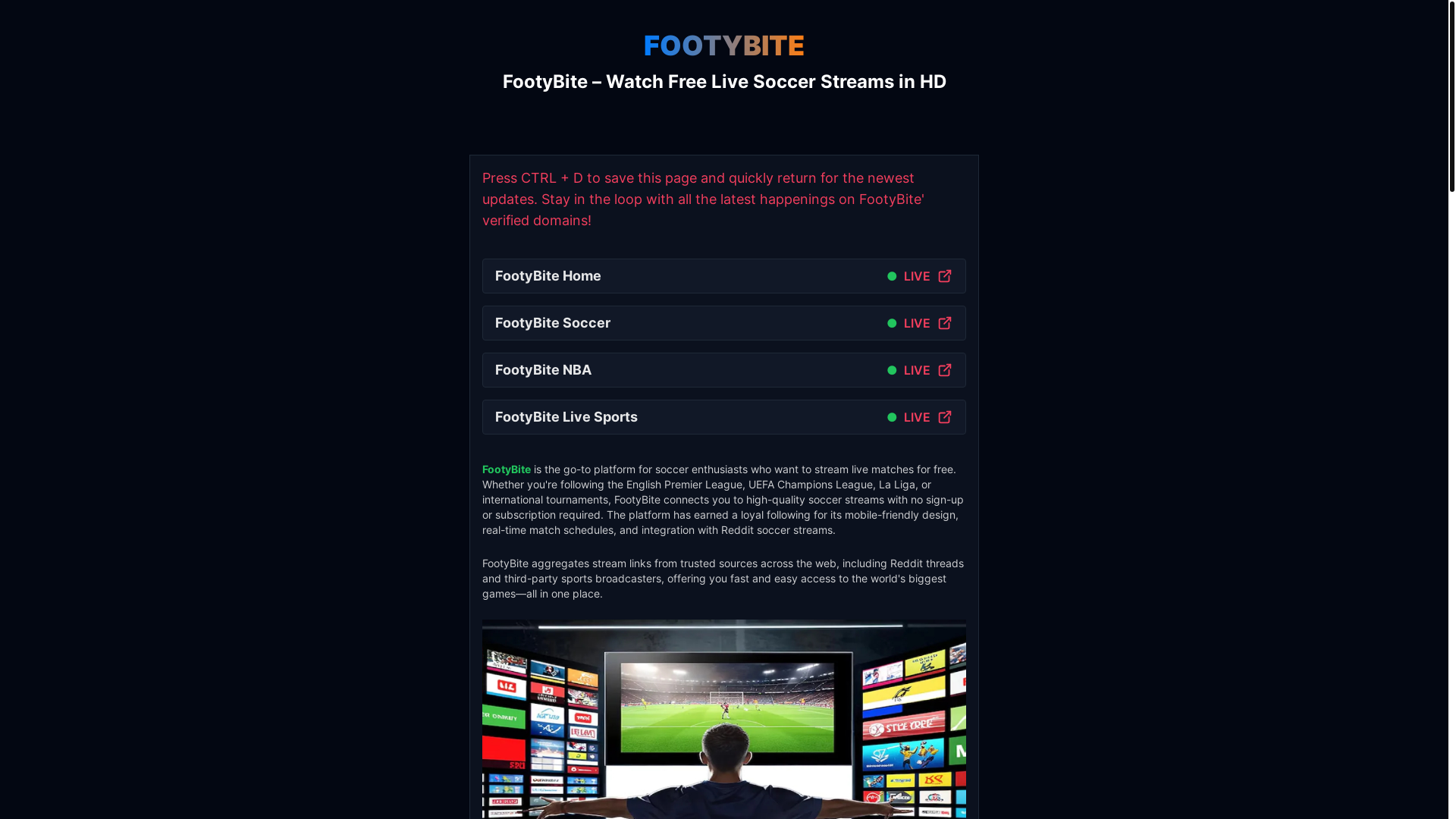 website screenshot of https://footybite25.pages.dev/