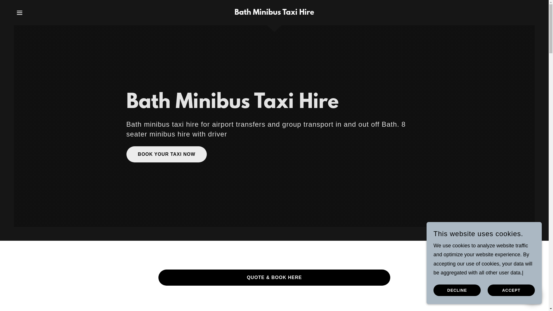 website screenshot of https://bathminibustaxi.co.uk/