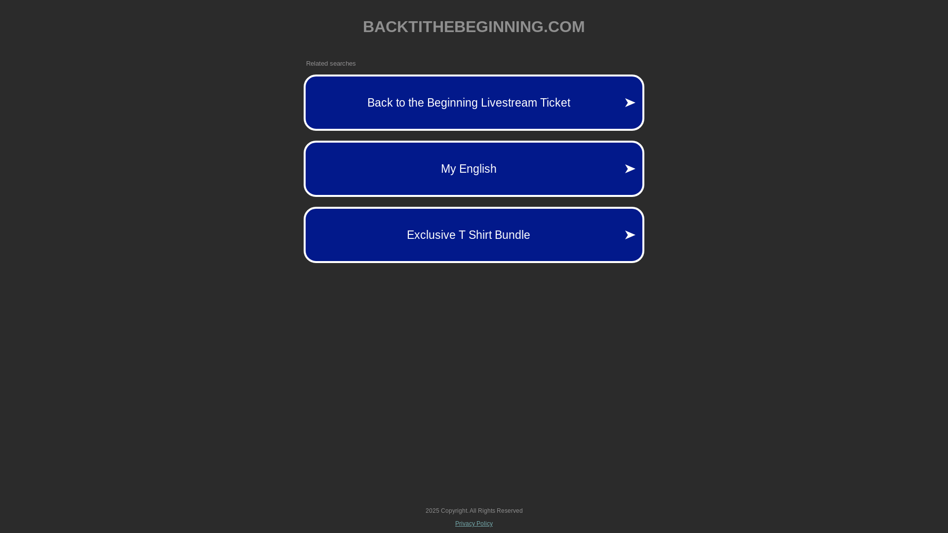 website screenshot of https://backtithebeginning.com/