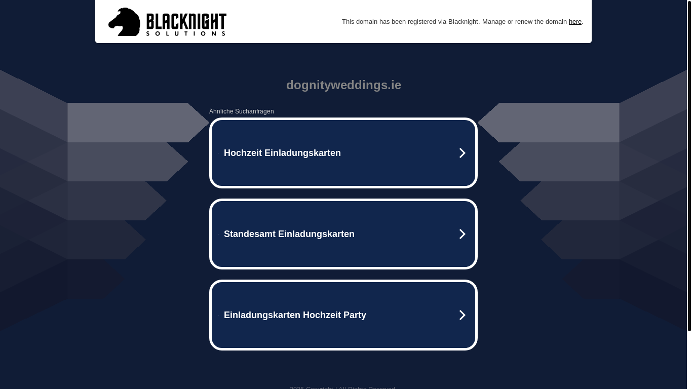 website screenshot of https://dognityweddings.ie/