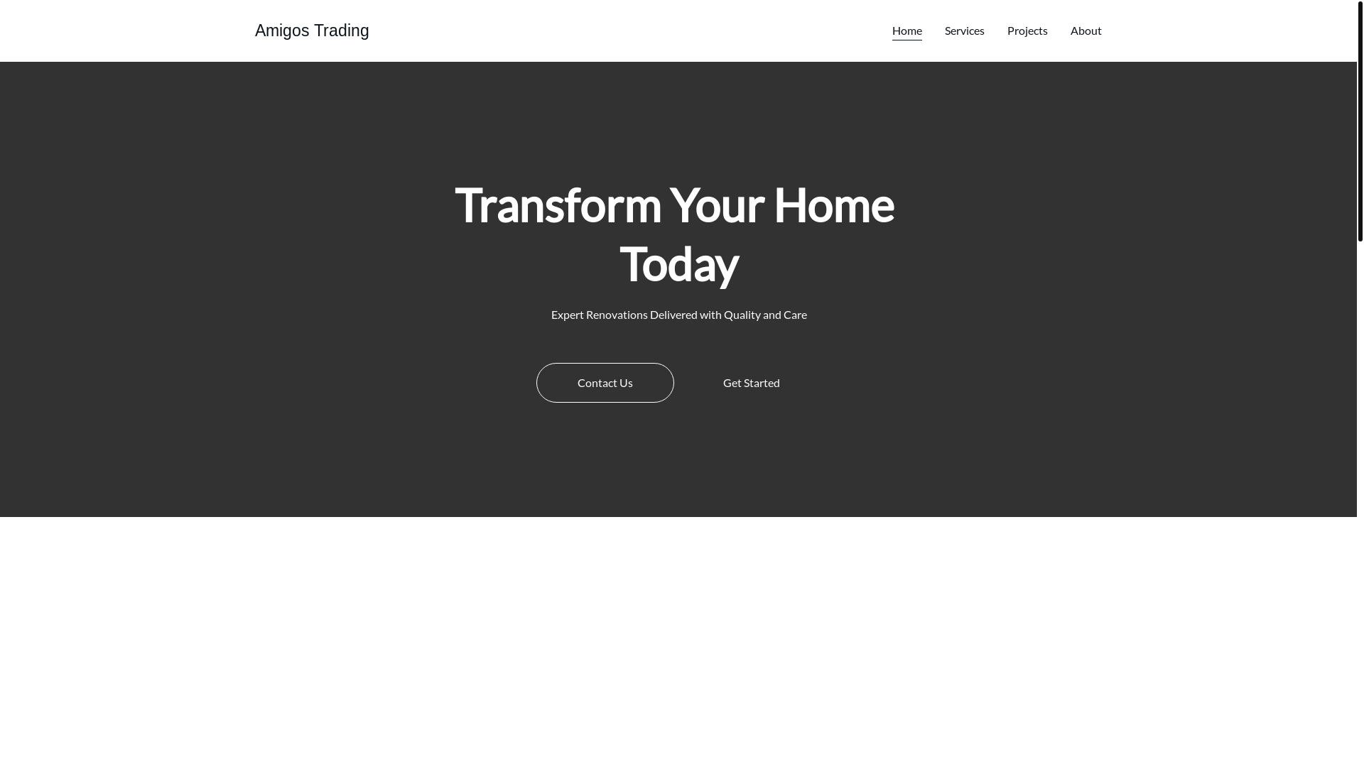 website screenshot of https://amigostrading.co.uk/