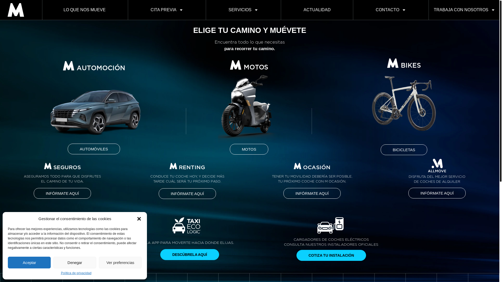 website screenshot of https://m-automocion.autos/