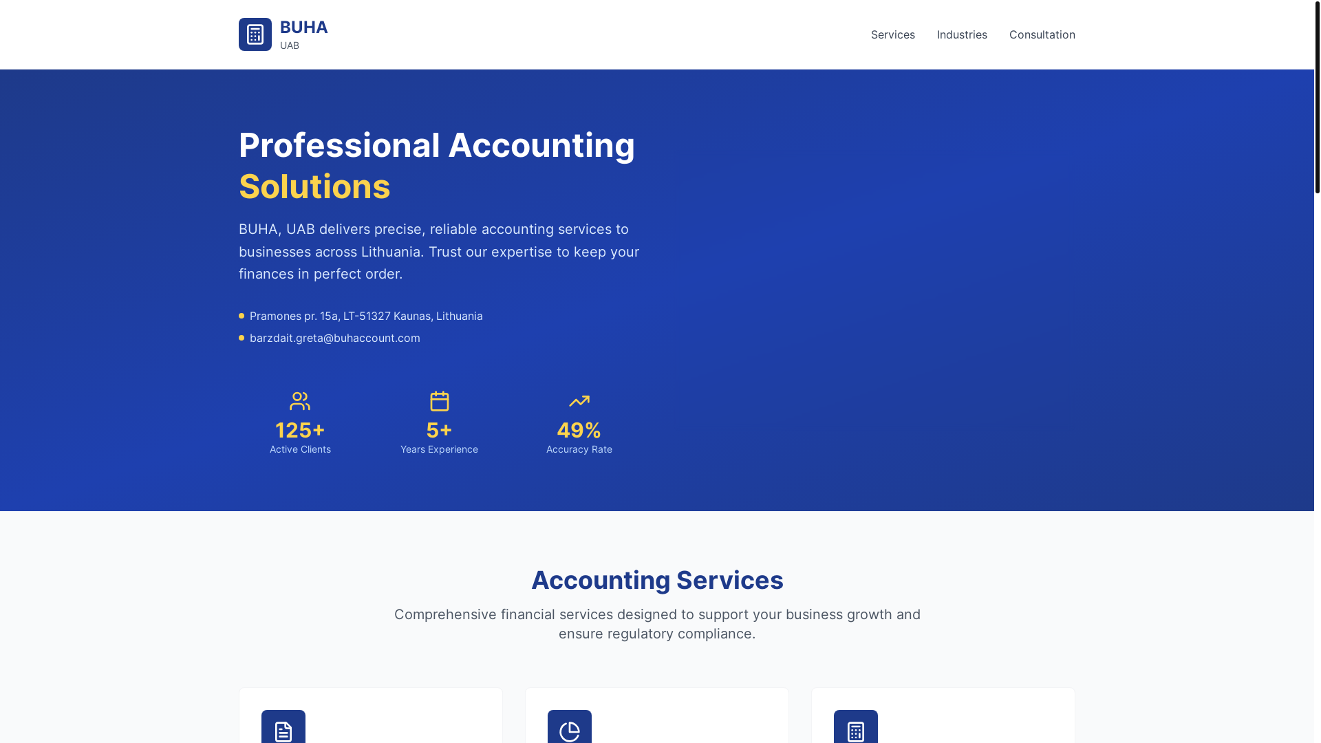 website screenshot of https://buhaccount.com/