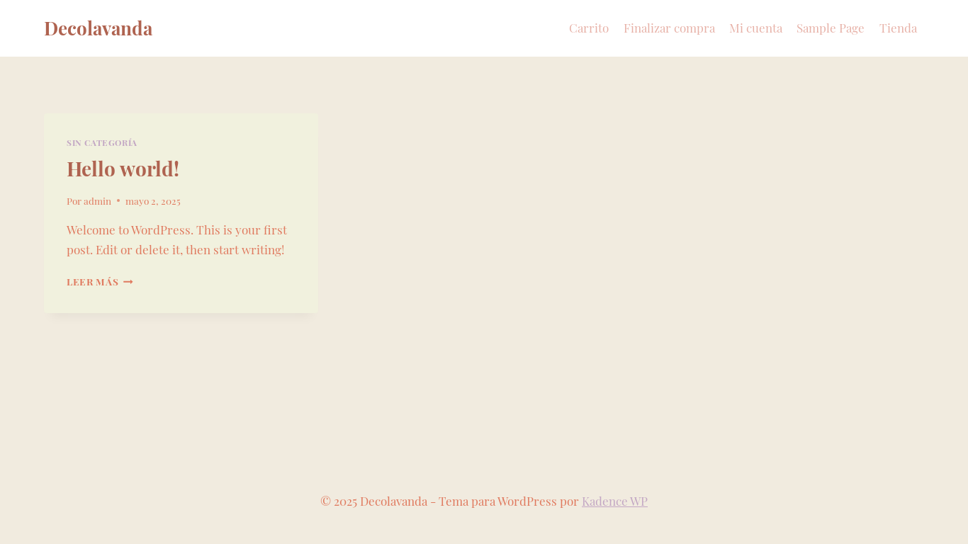 website screenshot of https://decolavanda.cl/