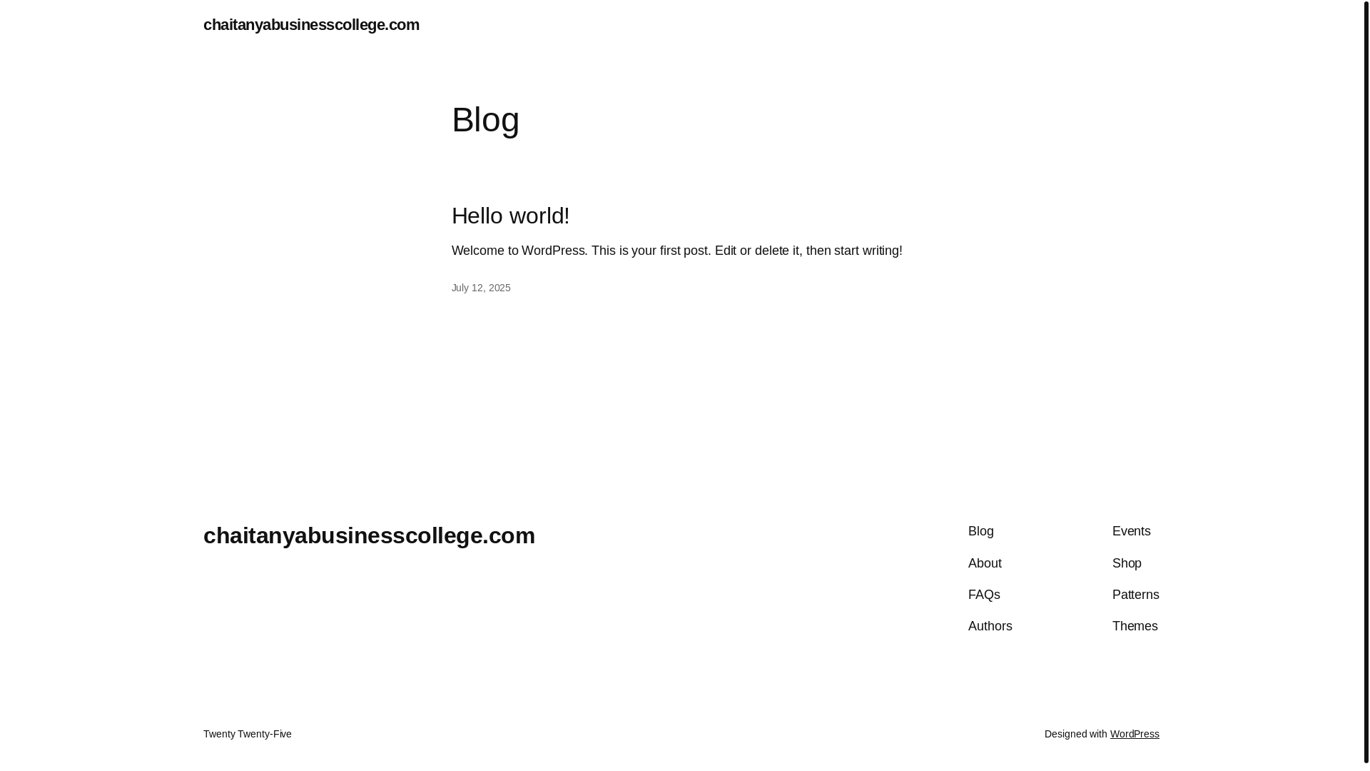 website screenshot of https://chaitanyabusinesscollege.com/