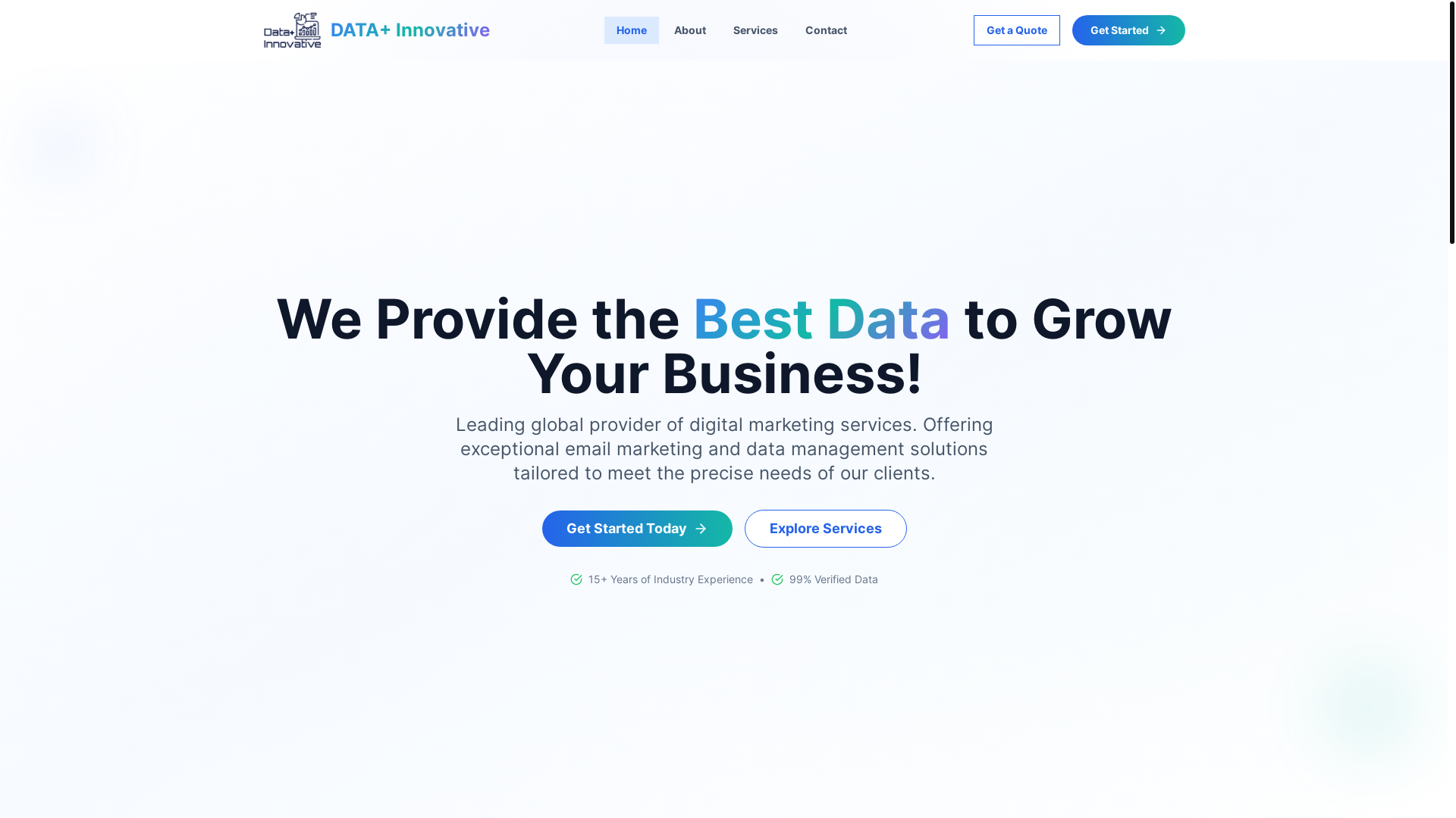 website screenshot of https://dataplusinnovative.com/