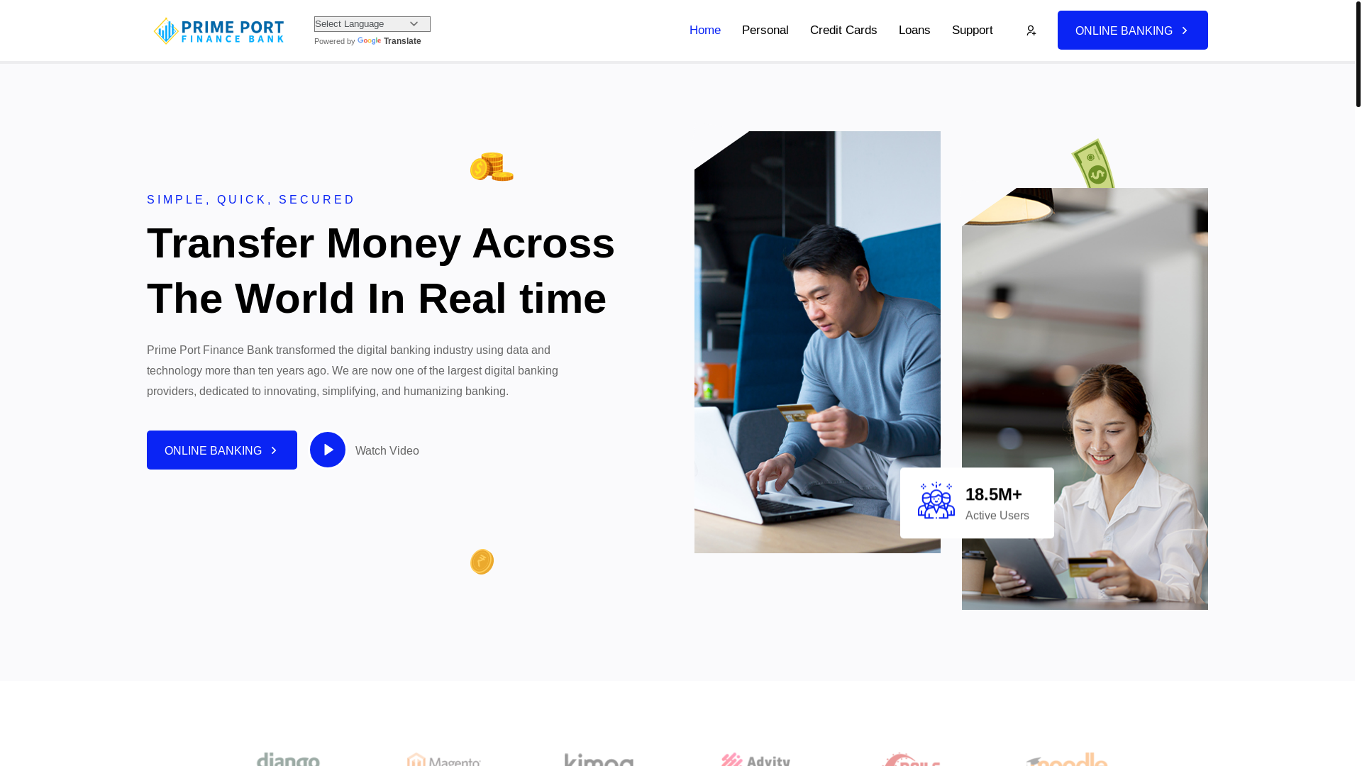 website screenshot of https://primeportfinance.com/
