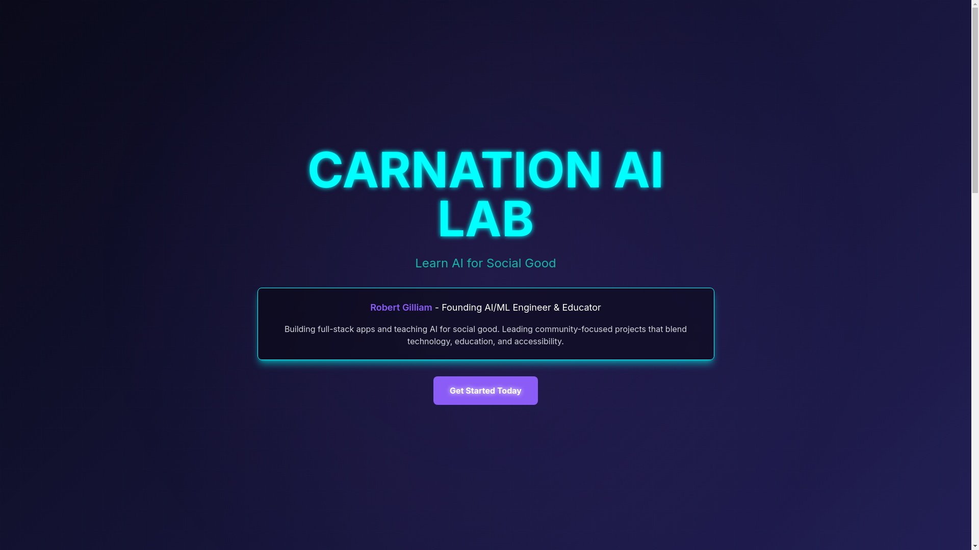 website screenshot of https://carnationlabs.online/